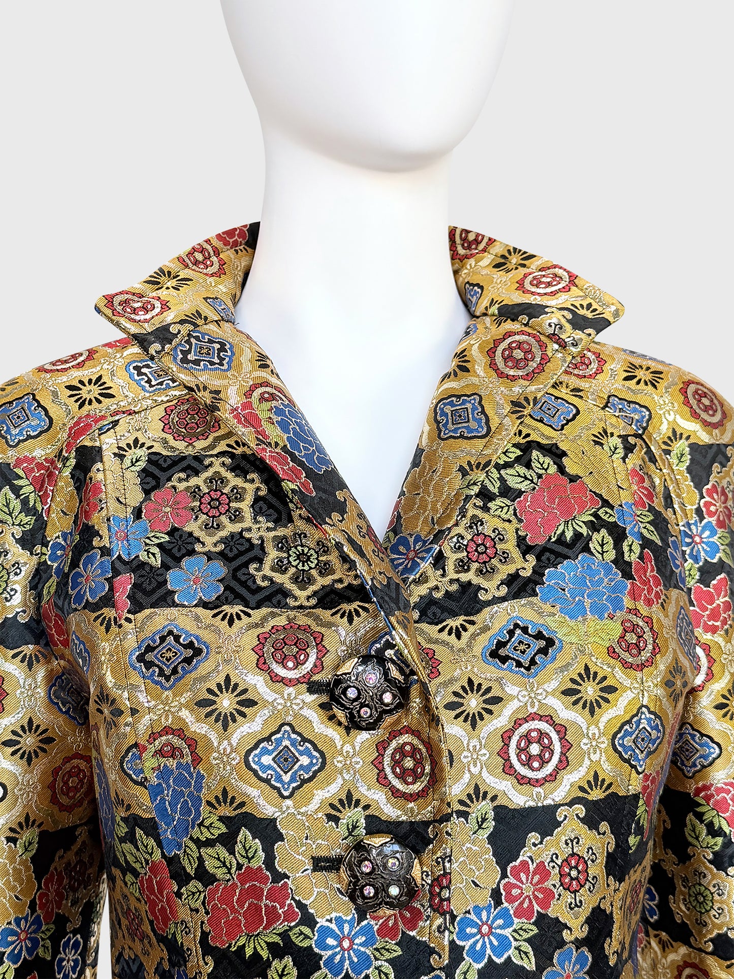 CHRISTIAN LACROIX 1990s Vintage Metallic Gold Brocade Evening Jacket Size M