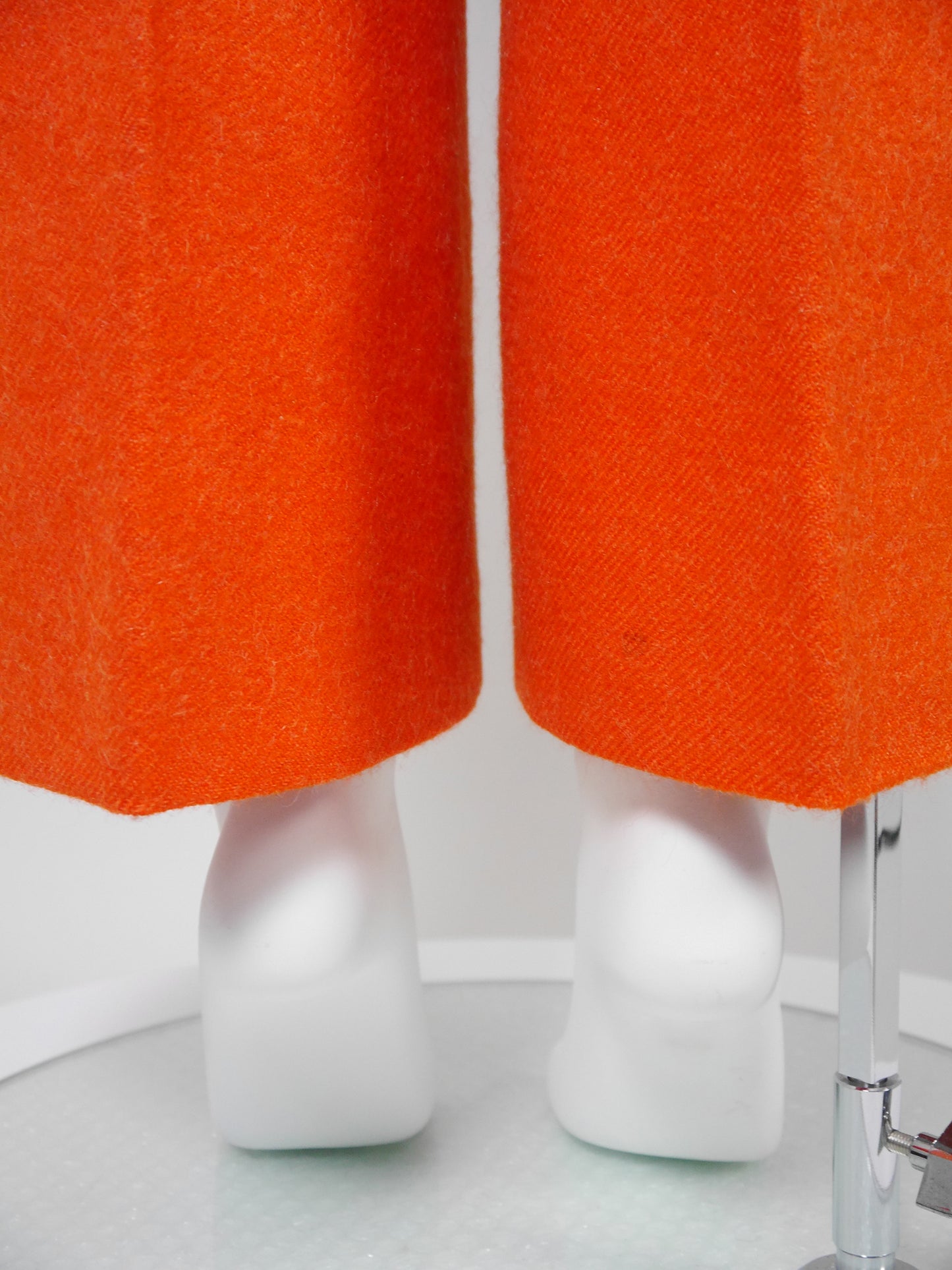 COURRÈGES 1960s 1970s Vintage Orange Wool Top & Pants Suit w/ Logo Size XS
