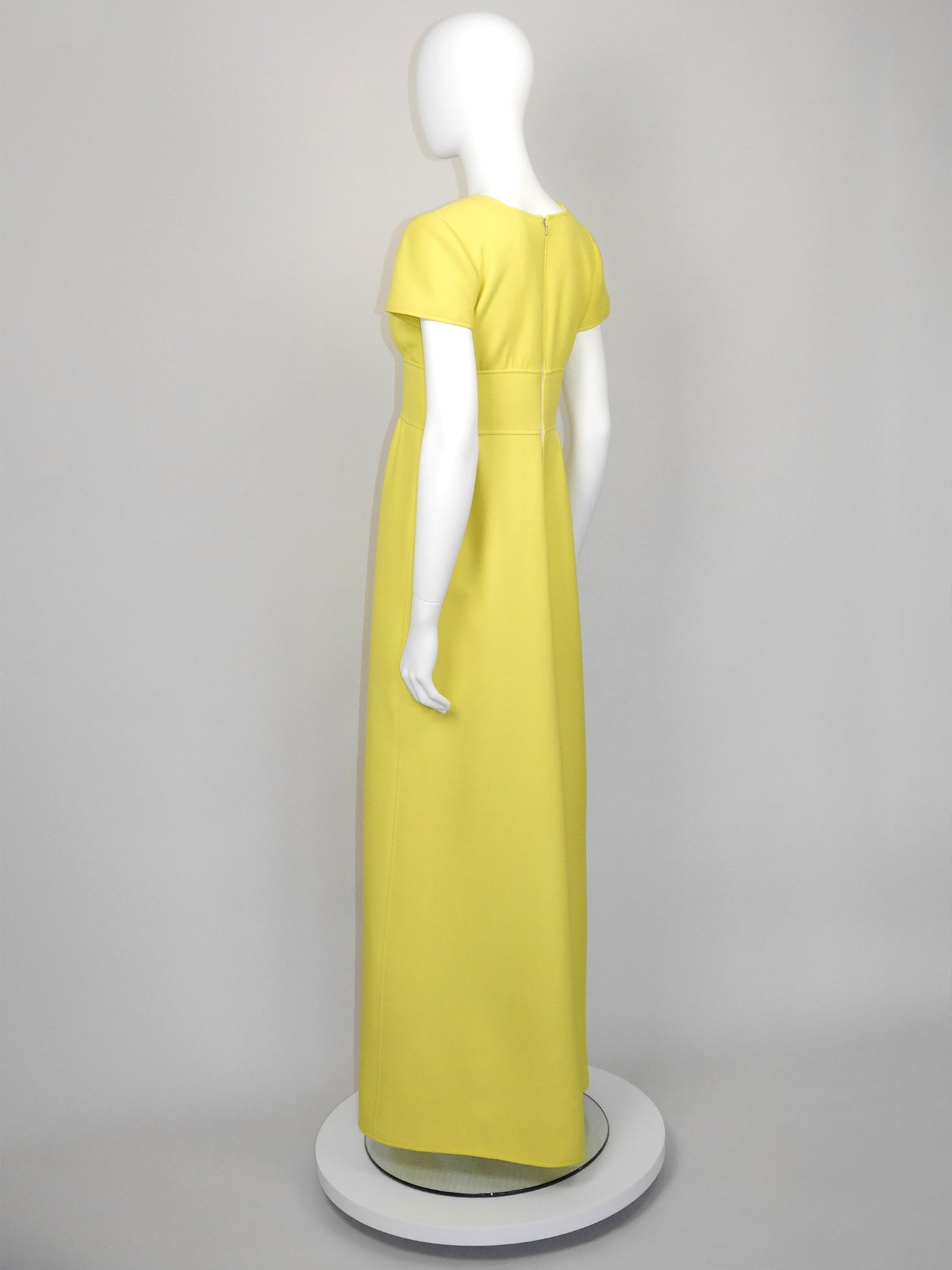 COURRÈGES Couture Future 1960s 1970s Vintage Yellow Maxi Dress Size XS-S