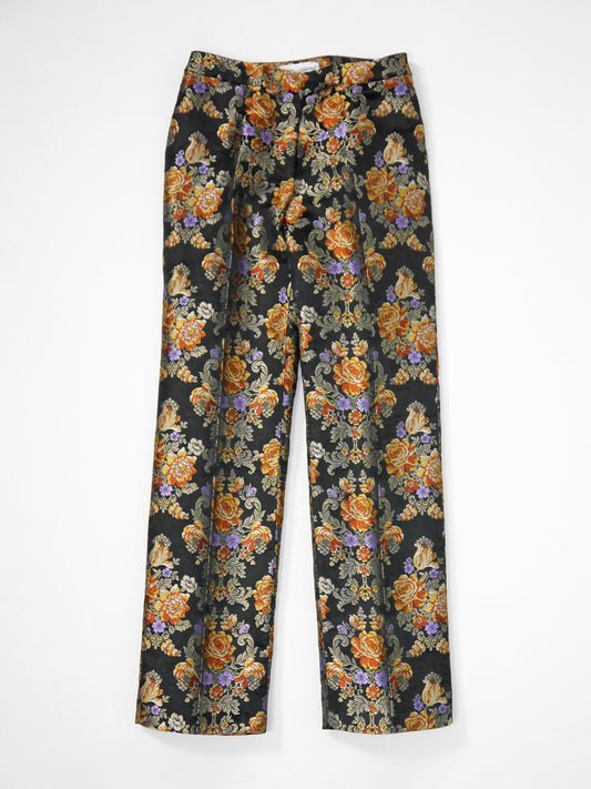 DOLCE & GABBANA 1990s Vintage Floral Jacquard Evening Pants Size IT 42