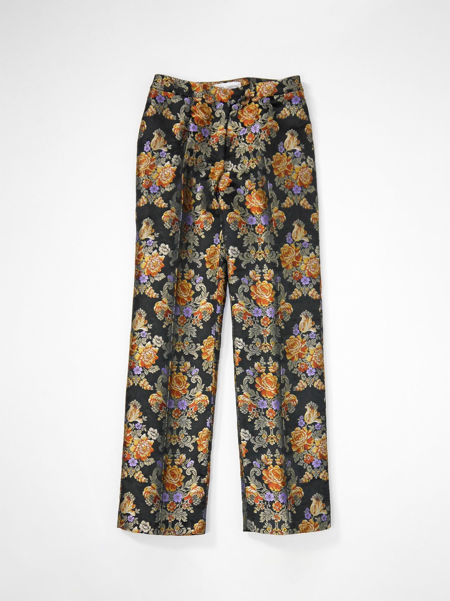 DOLCE & GABBANA Fall 1996 Vintage Floral Jacquard Evening Pants Size IT 42