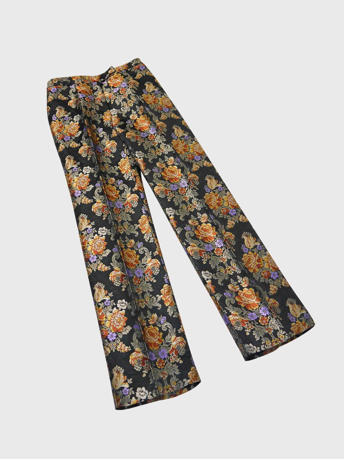 DOLCE & GABBANA Fall 1996 Vintage Floral Brocade Jacquard Evening Pants Size IT 42