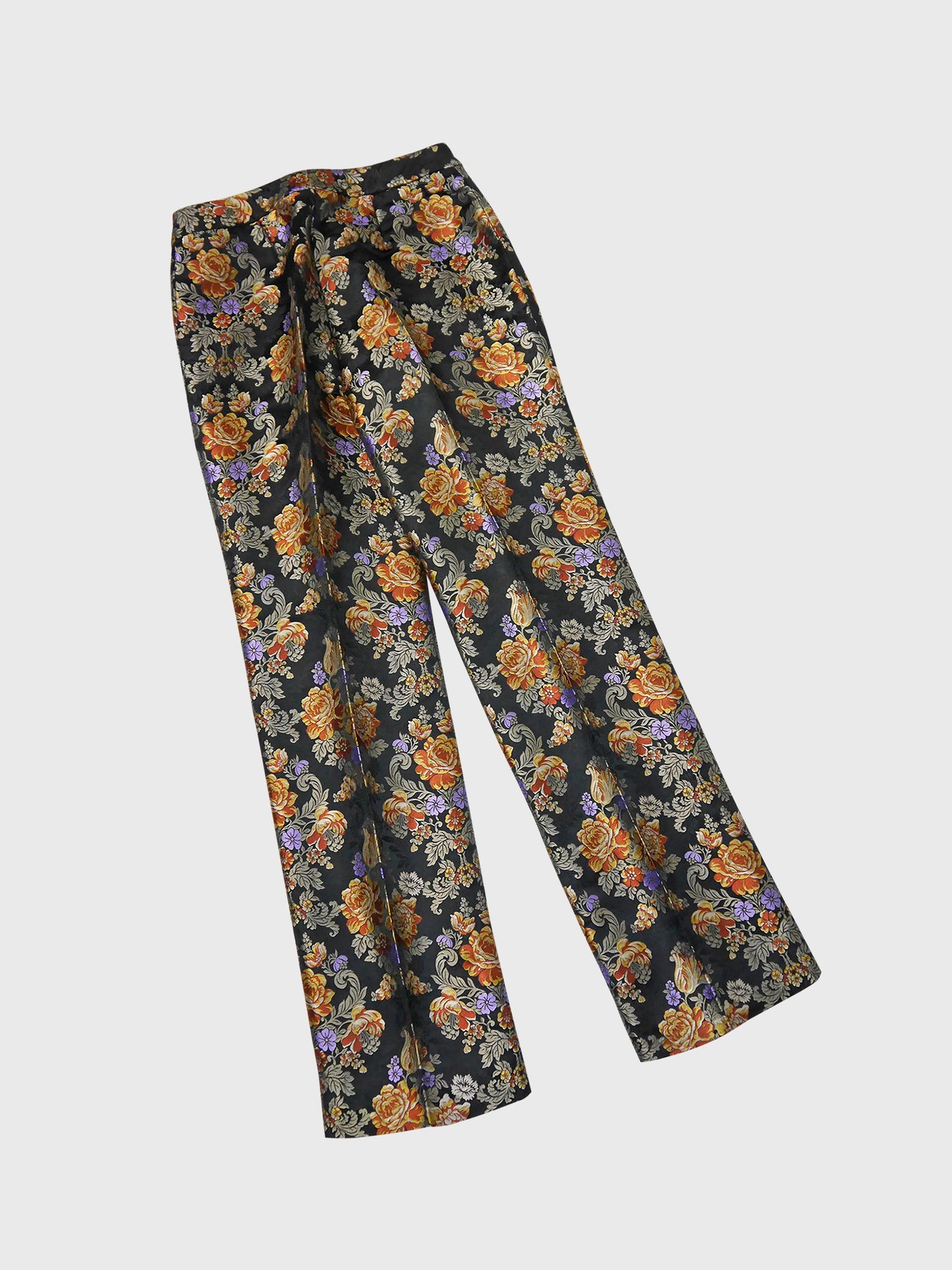 DOLCE & GABBANA Fall 1996 Vintage Floral Brocade Jacquard Evening Pants Size IT 42