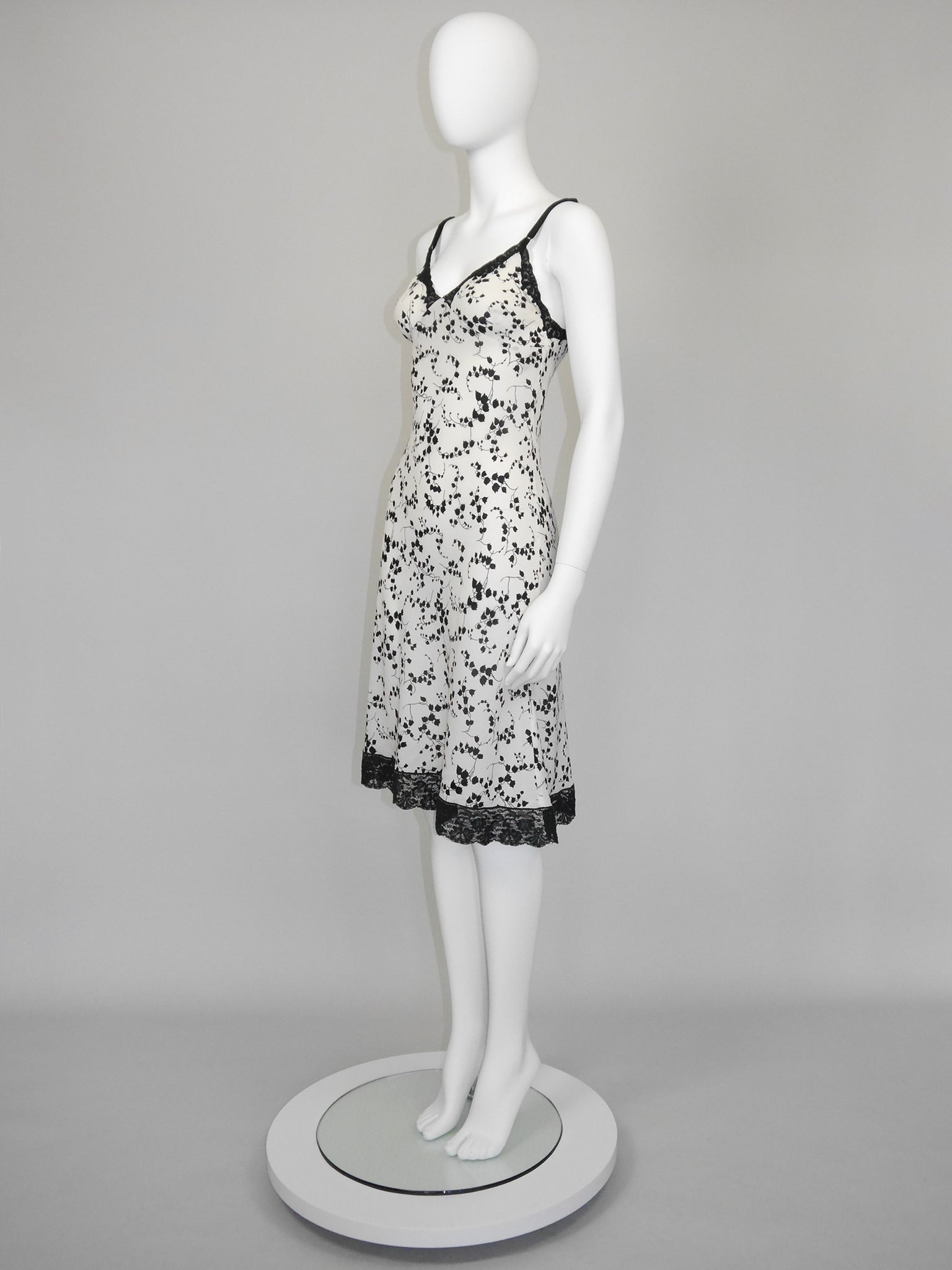 DOLCE & GABBANA 1990s Vintage Floral Silk & Lace Lingerie Dress Size XS