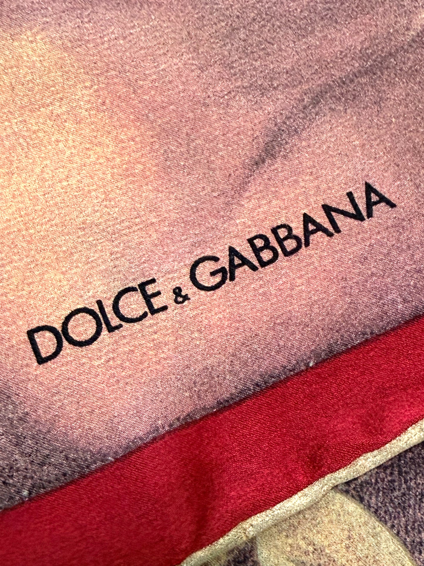 DOLCE & GABBANA 1990s Vintage Oversized Floral Baroque Print Silk Scarf 66x156 cm