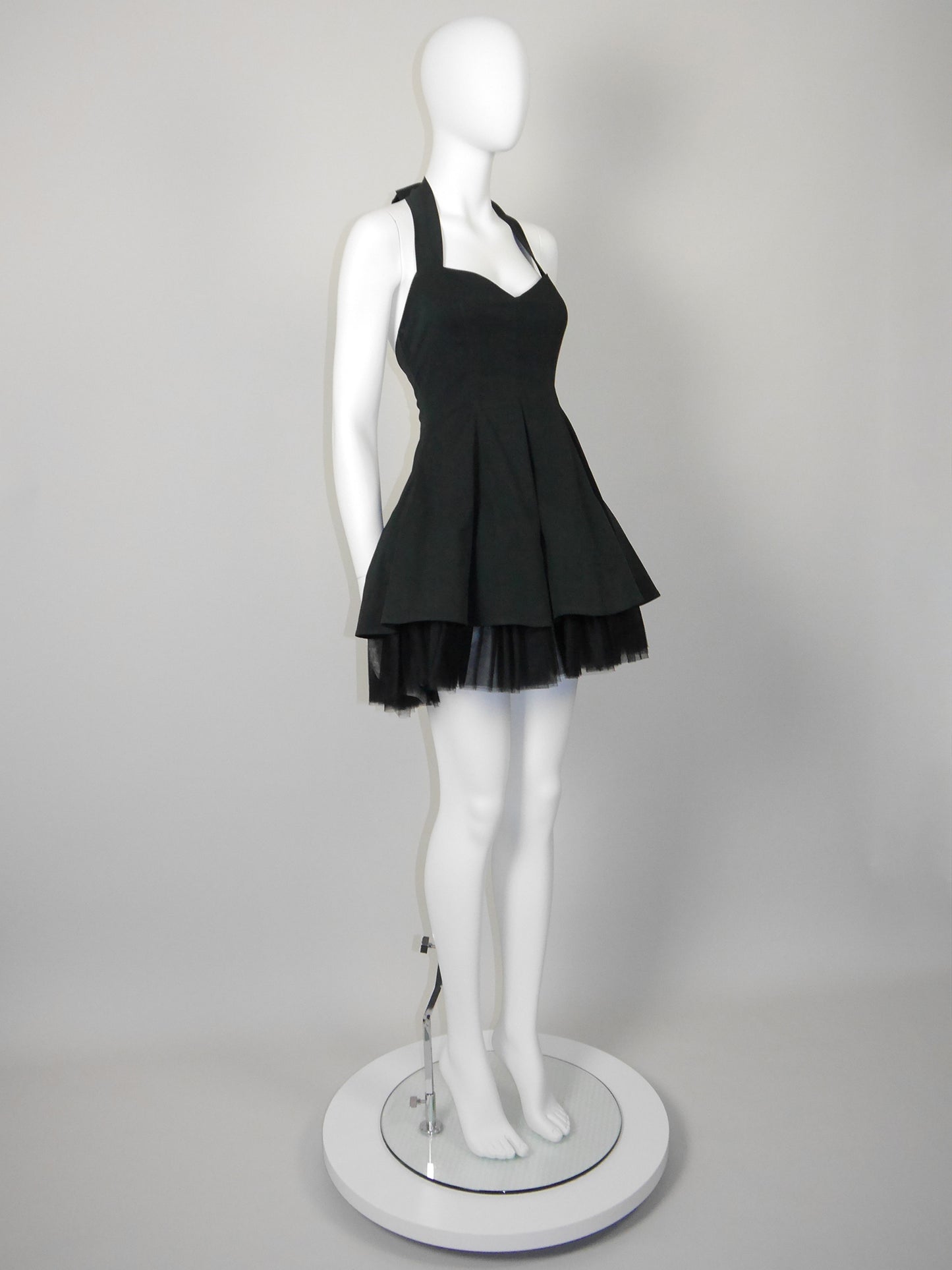 DOLCE & GABBANA Spring 1992 Vintage Backless Mini Dress w/ Tulle Skirt Runway Design Size M