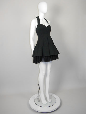 carla bruni vintage dress DOLCE & GABBANA Spring 1992 Vintage Backless Mini Dress w/ Tulle Skirt –  VINTAGE VON WERTH