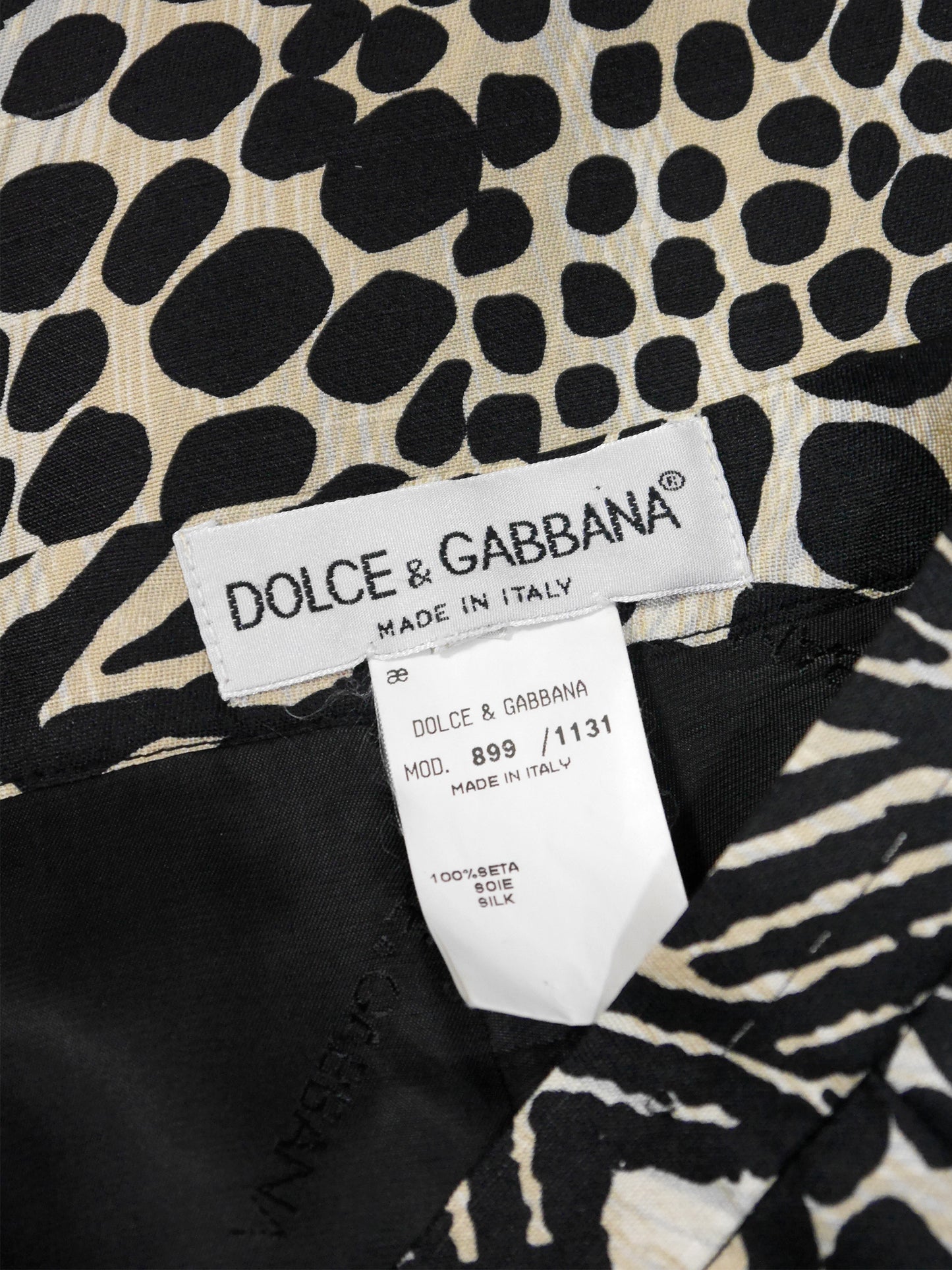 DOLCE & GABBANA Spring 1996 Vintage Animal Print Silk Mini Skirt Size S-M