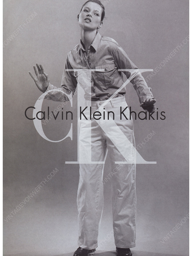 CALVIN KLEIN 1996 Khakis Vintage Advertisement Fashion Kate Moss – VINTAGE  VON WERTH