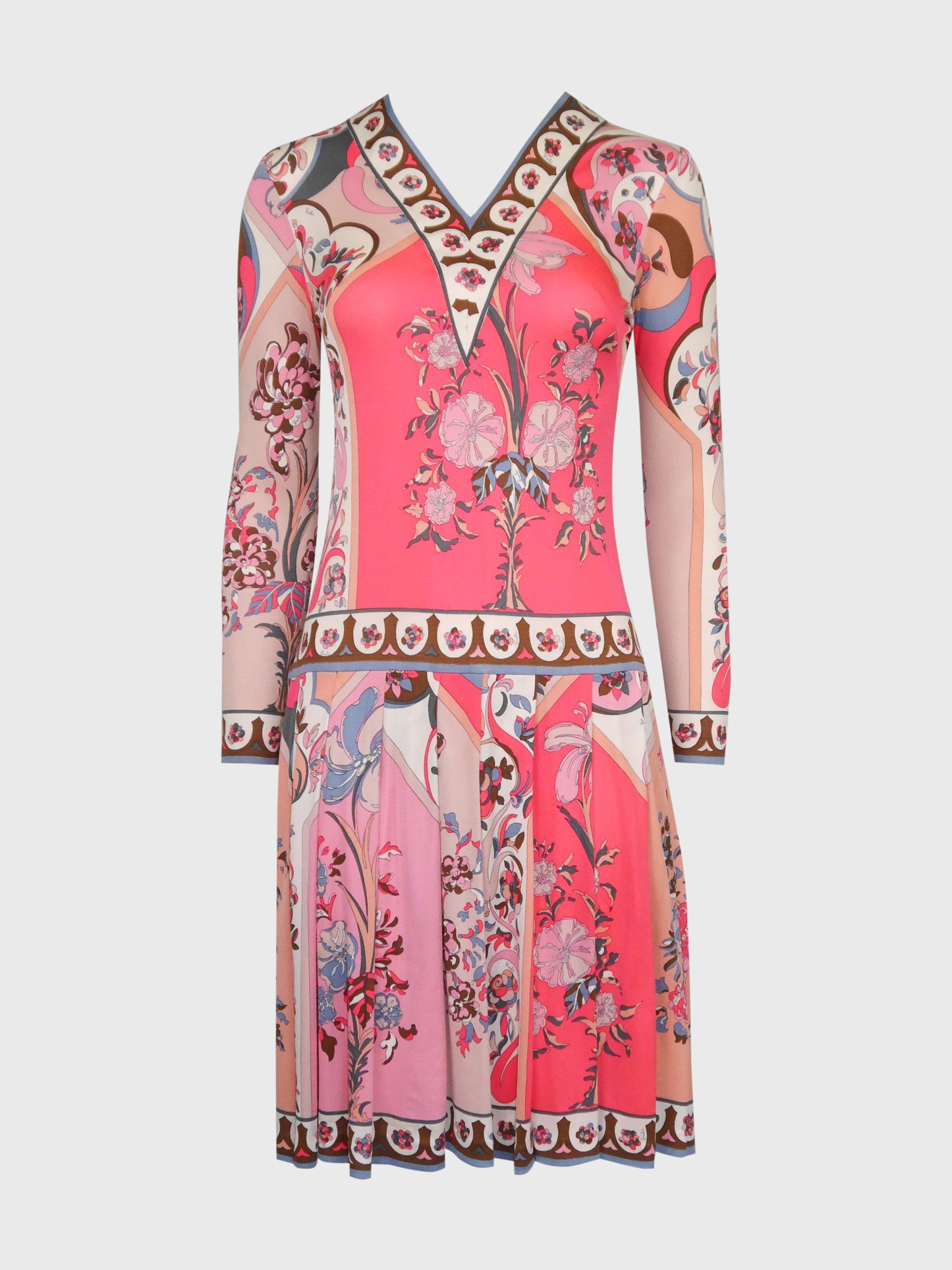 EMILIO PUCCI Vintage Signature Print Silk Jersey Dress Size XS – VINTAGE  VON WERTH