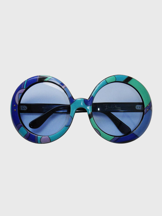 EMILIO PUCCI 1960s Vintage Round Oversized Sunglasses