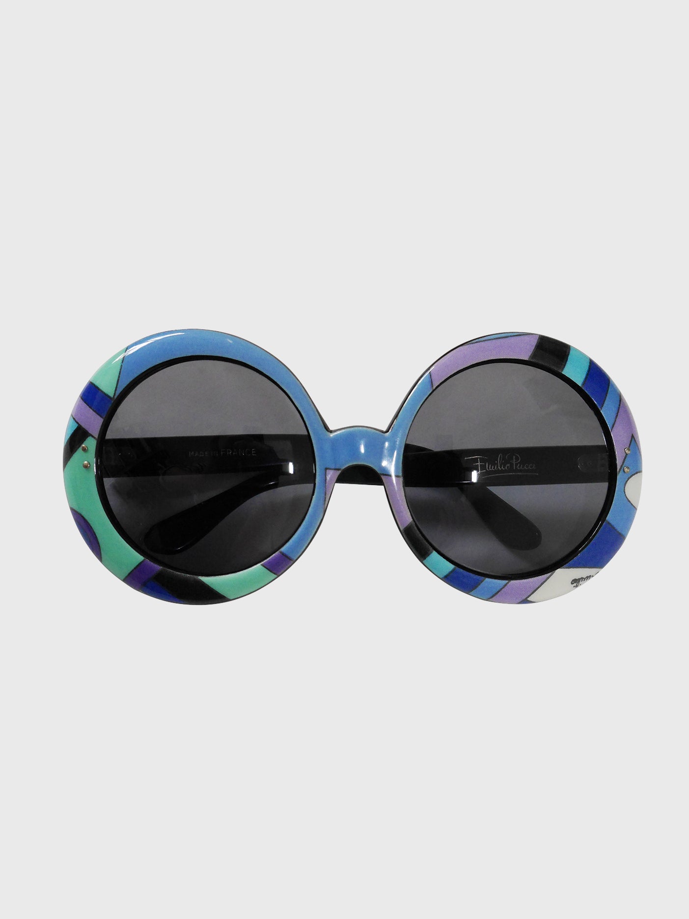 EMILIO PUCCI 1960s Vintage Round Oversized Sunglasses