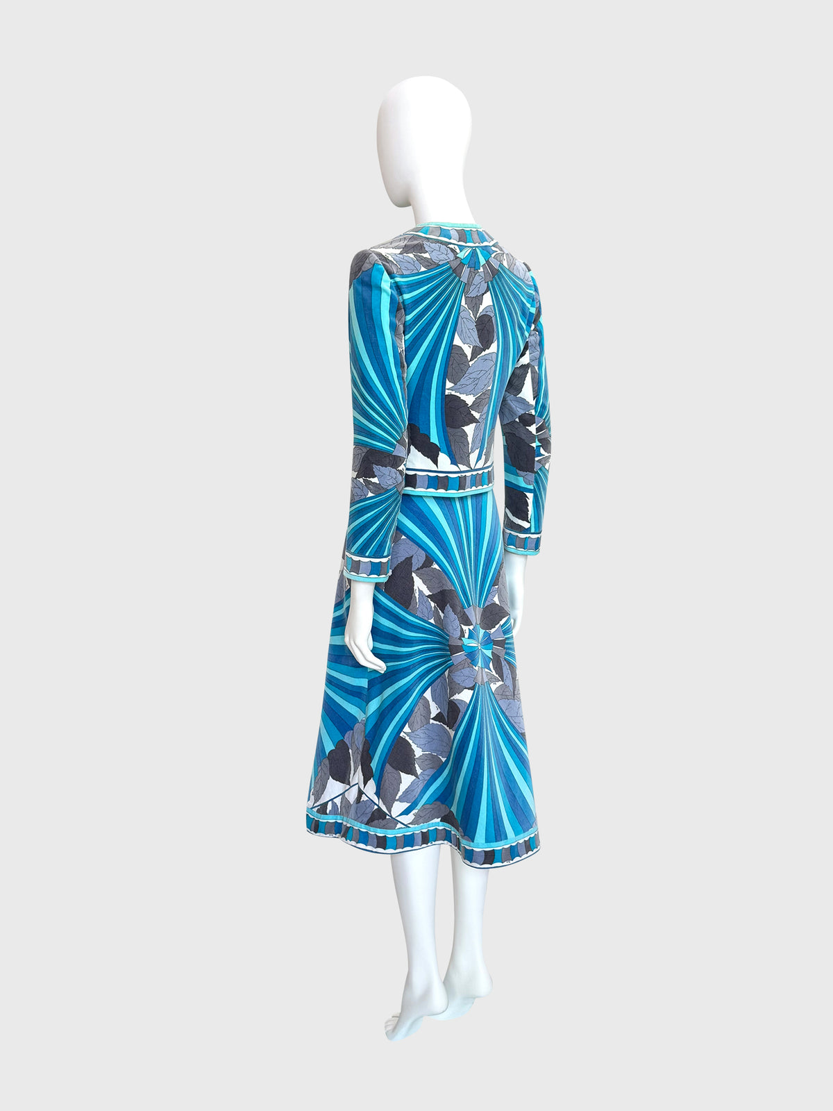 EMILIO PUCCI 1974 Vintage Manila Print Velvet Jacket & Skirt Suit Size XS