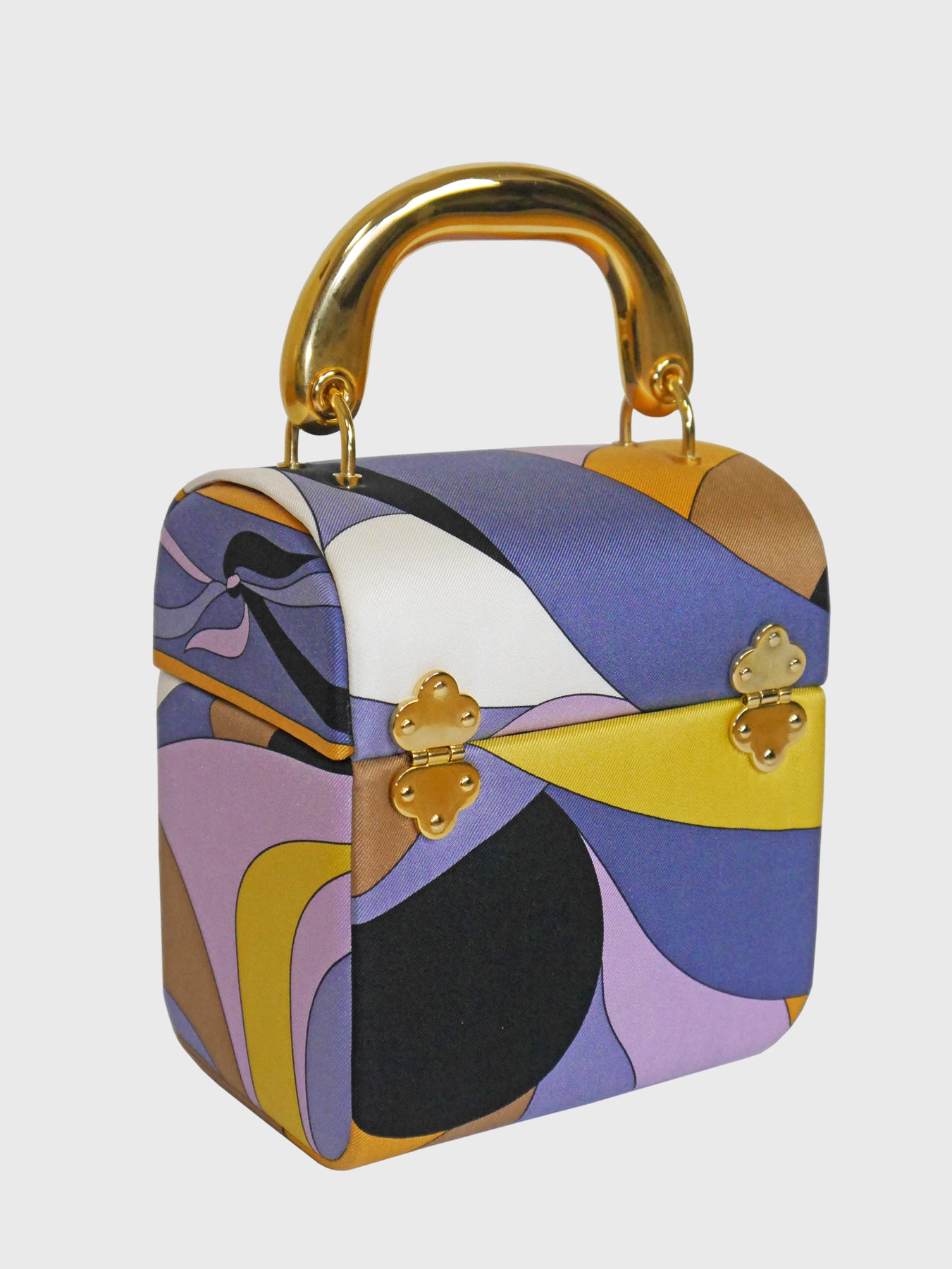 EMILIO PUCCI Documented Fiocchetti Hard Case Box Handbag