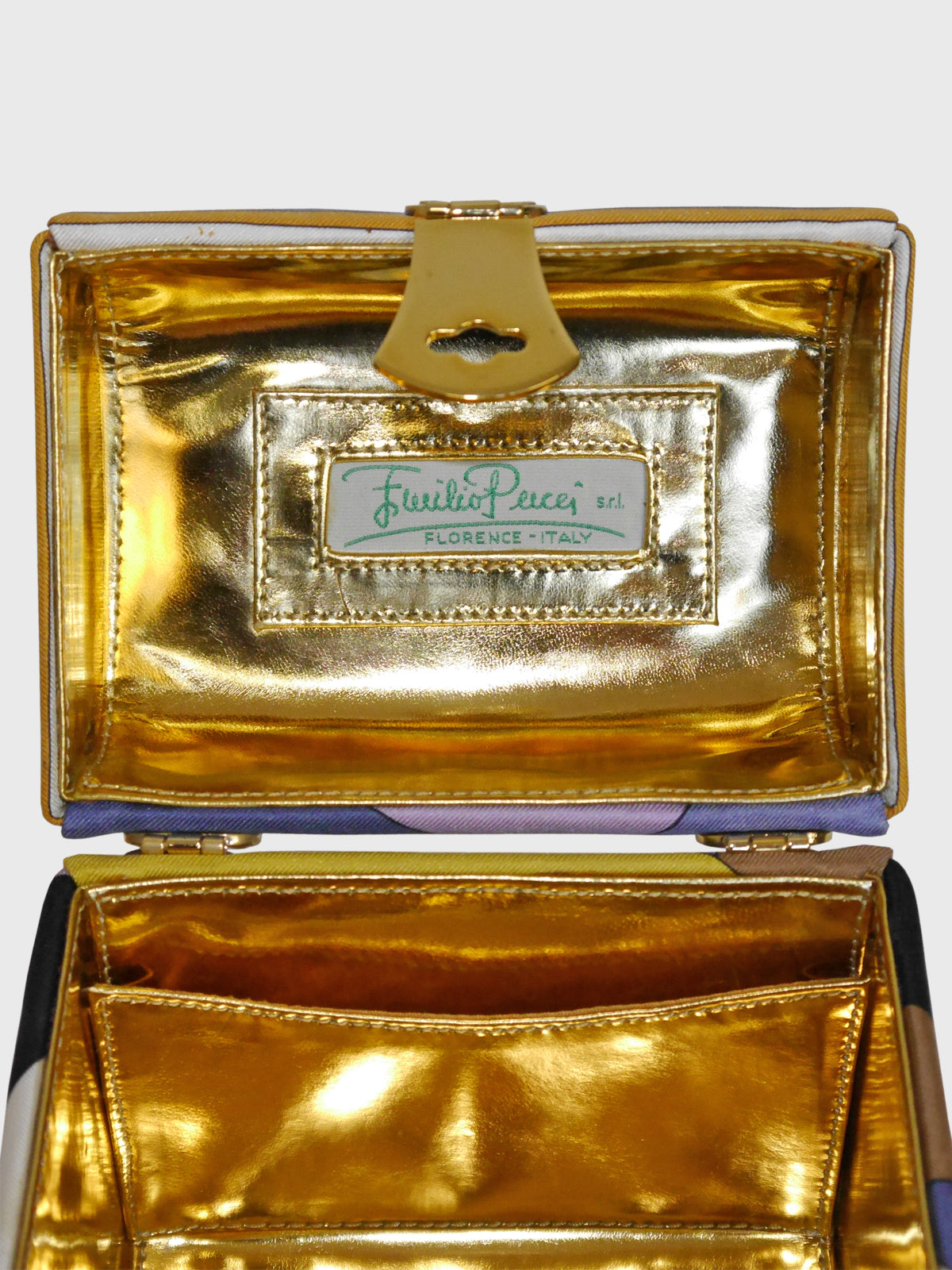 EMILIO PUCCI Documented Fiocchetti Hard Case Box Handbag