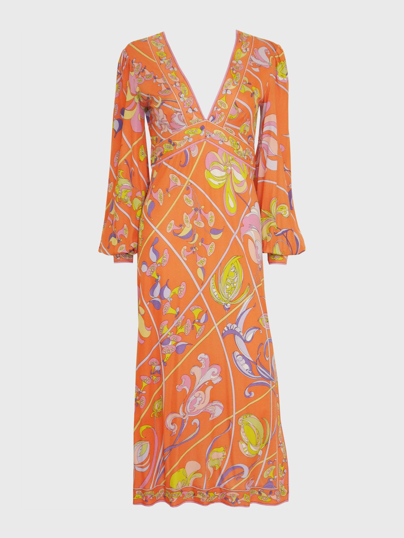 EMILIO PUCCI Vintage Couture Silk Jersey Maxi Dress