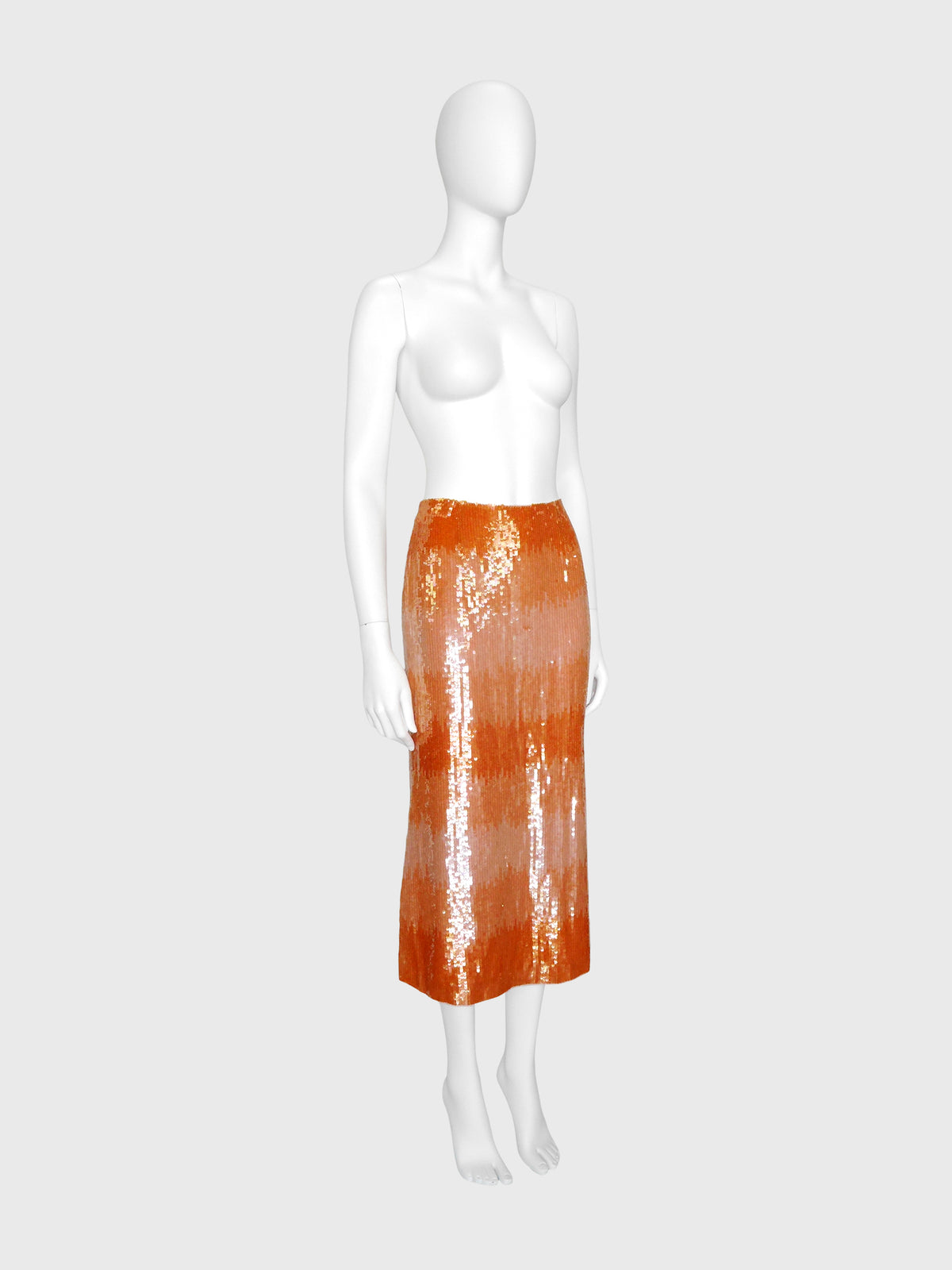 ESCADA 2000s Vintage Peach Ombré Sequin Silk Skirt Size S