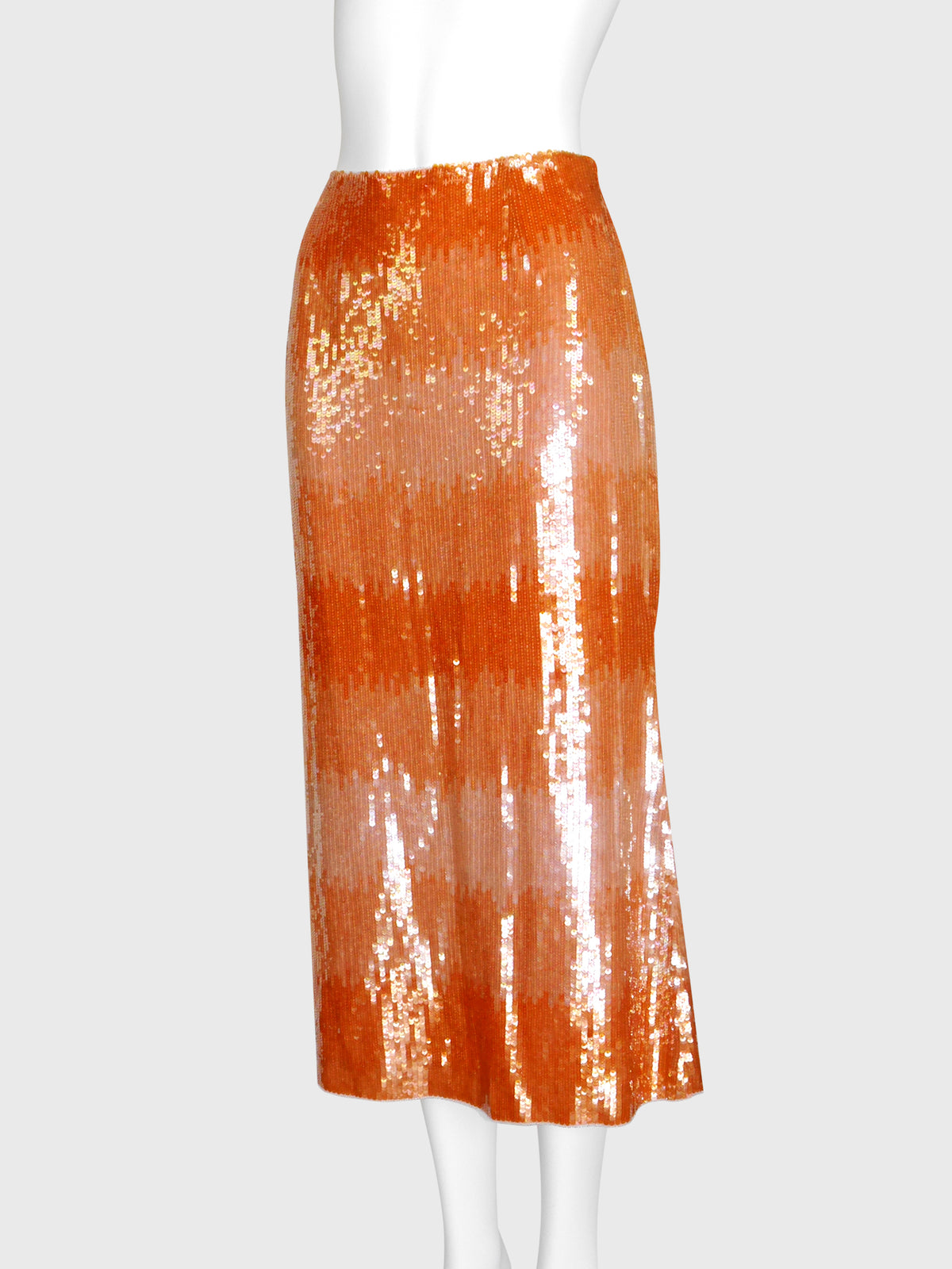 ESCADA 2000s Vintage Peach Ombré Sequin Silk Skirt Size S