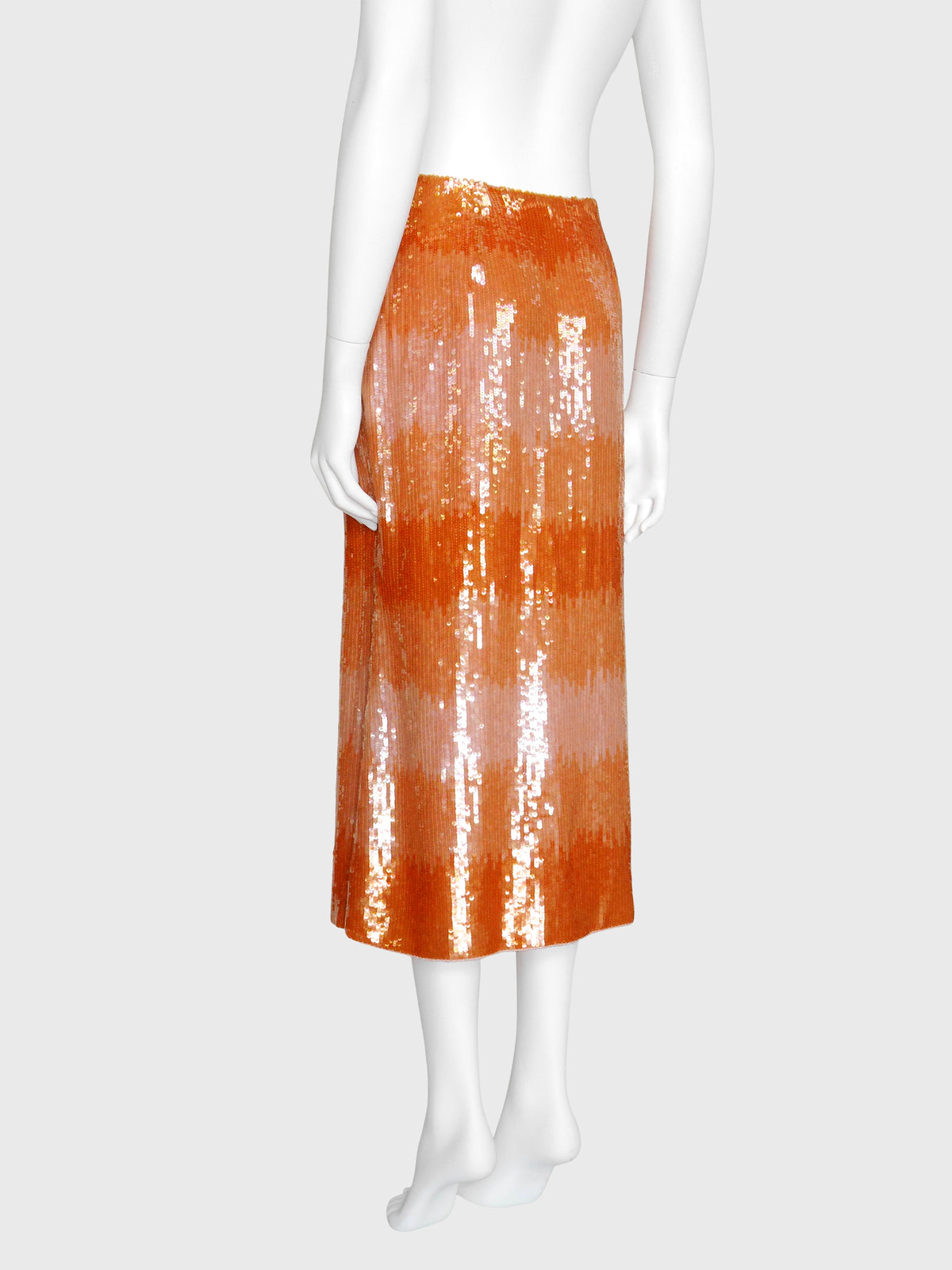 ESCADA 2000s Vintage Peach Ombré Sequin Silk Skirt Size S