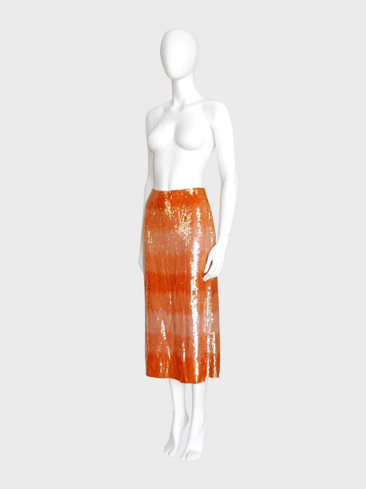 ESCADA 2000s Vintage Peach Ombré Sequin Silk Skirt Size S