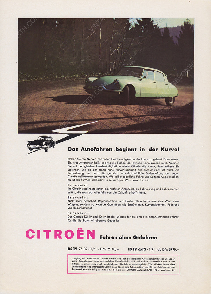 CITROËN 1959 Vintage Print Advertisement Classic Cars Magazine Ad