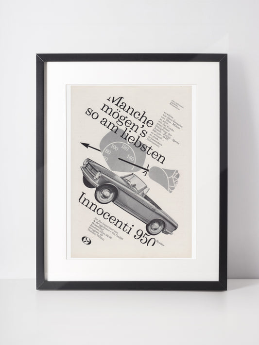 GHIA INNOCENTI 950 Spyder 1961 Vintage Print Advertisement Classic Car Magazine Ad
