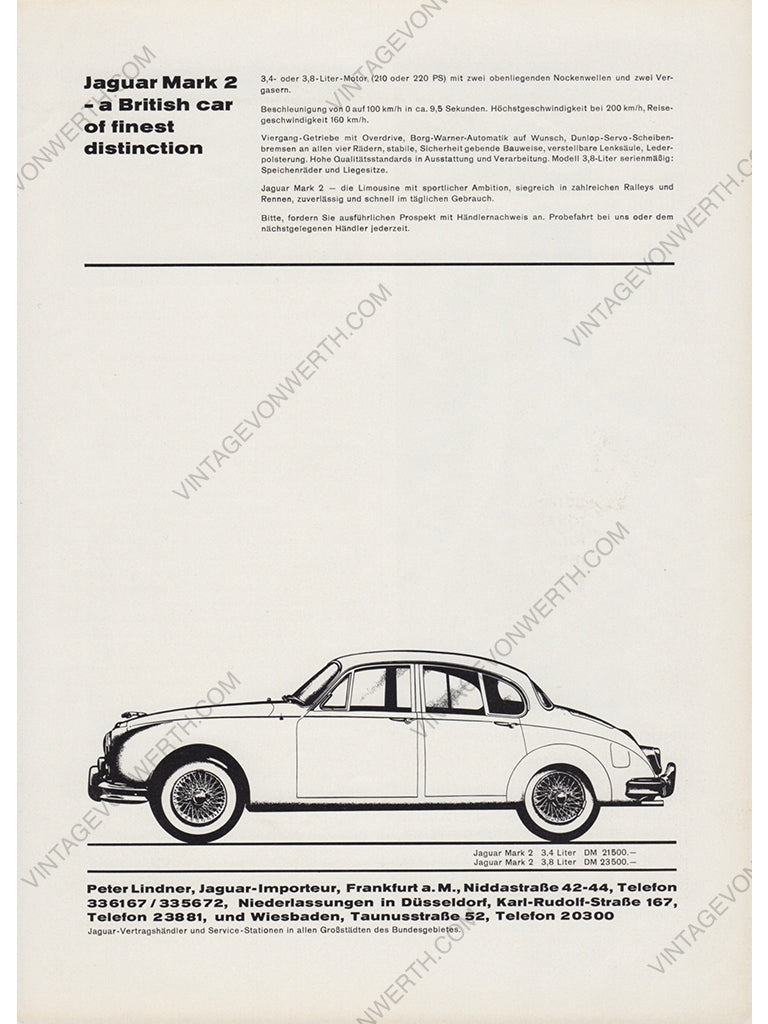 JAGUAR 1963 Vintage Advertisement Mark 2 1960s Oldtimer Classic Car Print Ad