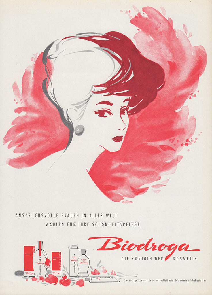 BIODROGA 1964 Vintage Print Advertisement 1960s Beauty Cosmetics Magazine Ad