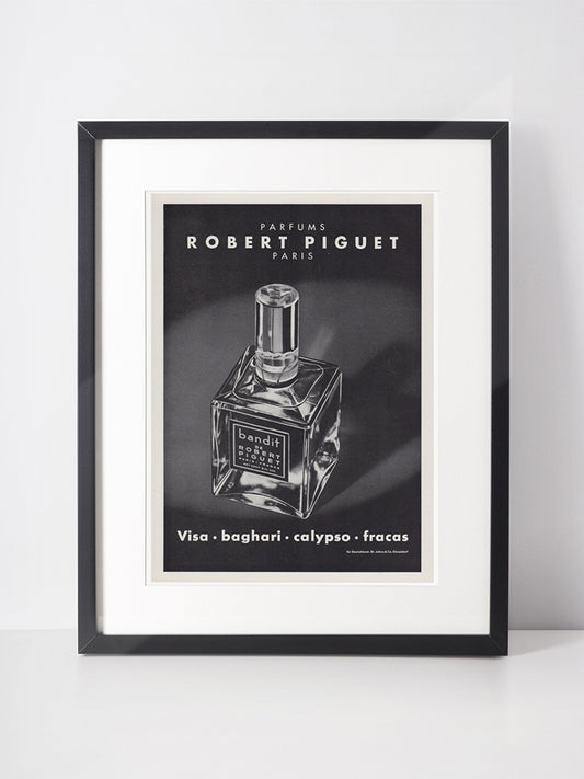 ROBERT PIGUET 1964 Vintage Advertisement 1960s Bandit Perfume Print Ad