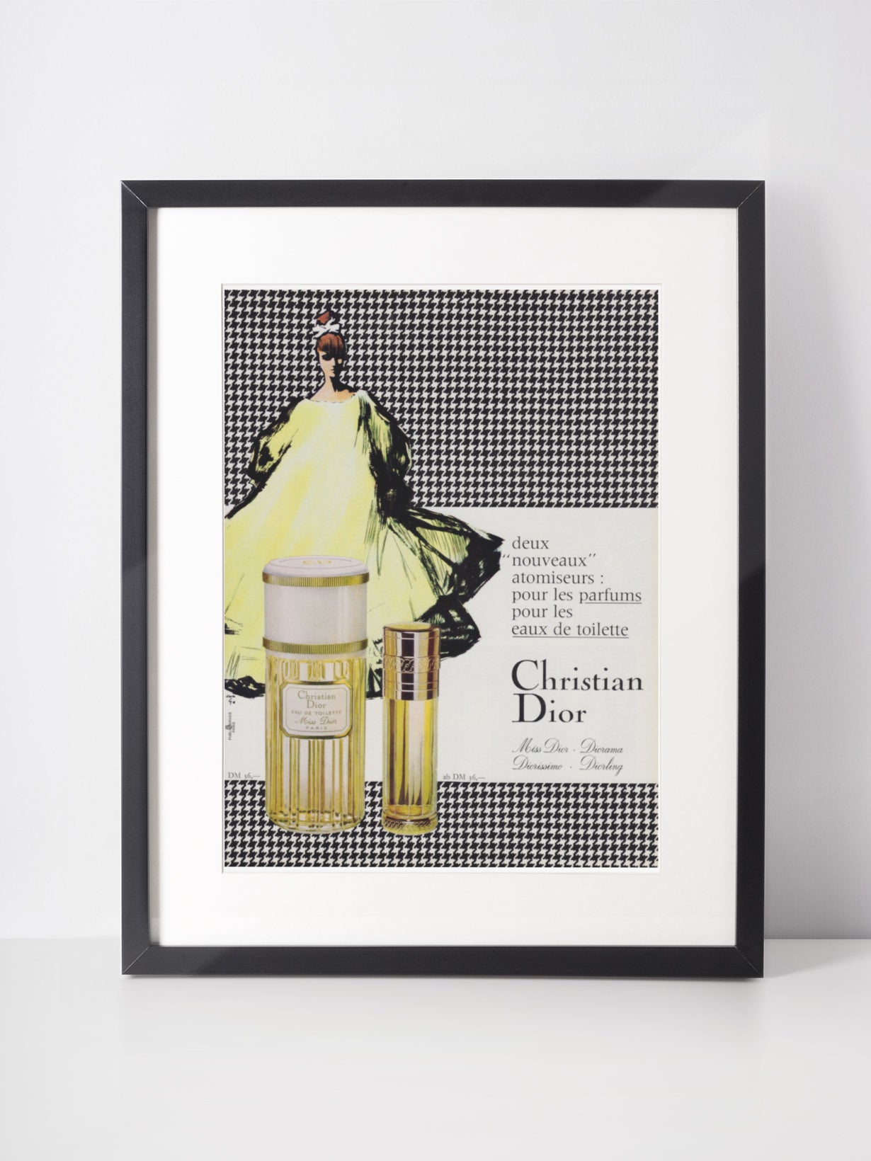 CHRISTIAN DIOR 1966 Vintage Advertisement 1960s Parfum Perfume Print Ad René Gruau