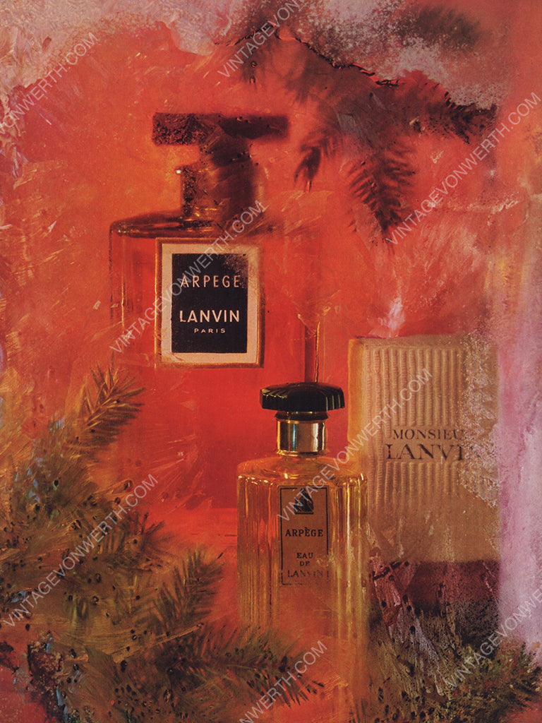 LANVIN 1967 Vintage Advertisement 1960s Arpège Perfume Print Ad