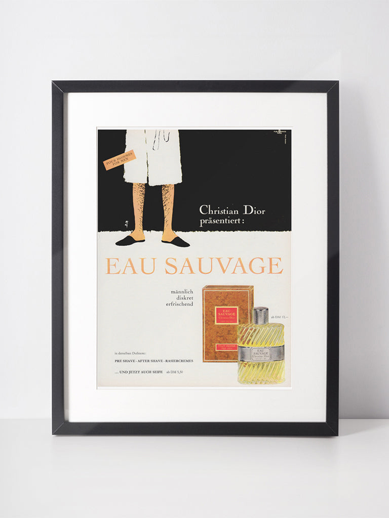 CHRISTIAN DIOR 1967 Vintage Advertisement 1960s Eau Sauvage Perfume Print Ad René Gruau