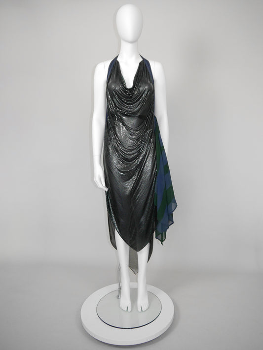 GIANNI VERSACE c. Spring 1984 Oroton Chainmail Halterneck Dress Size S