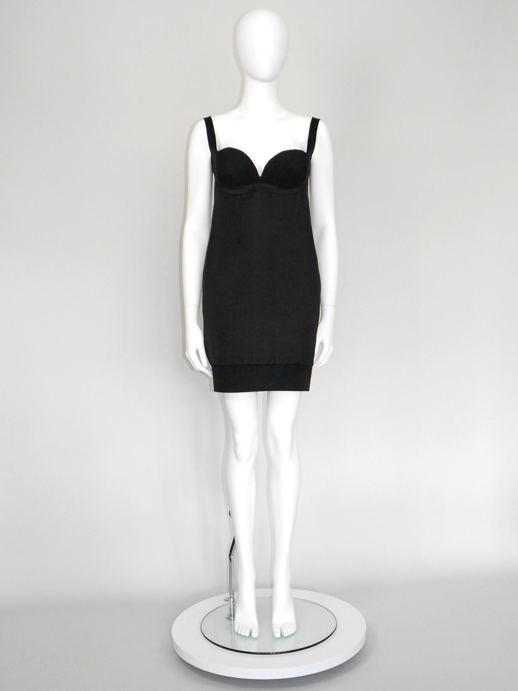 GIANNI VERSACE 1992 Vintage Black Silk Backless Lace-Up Corset