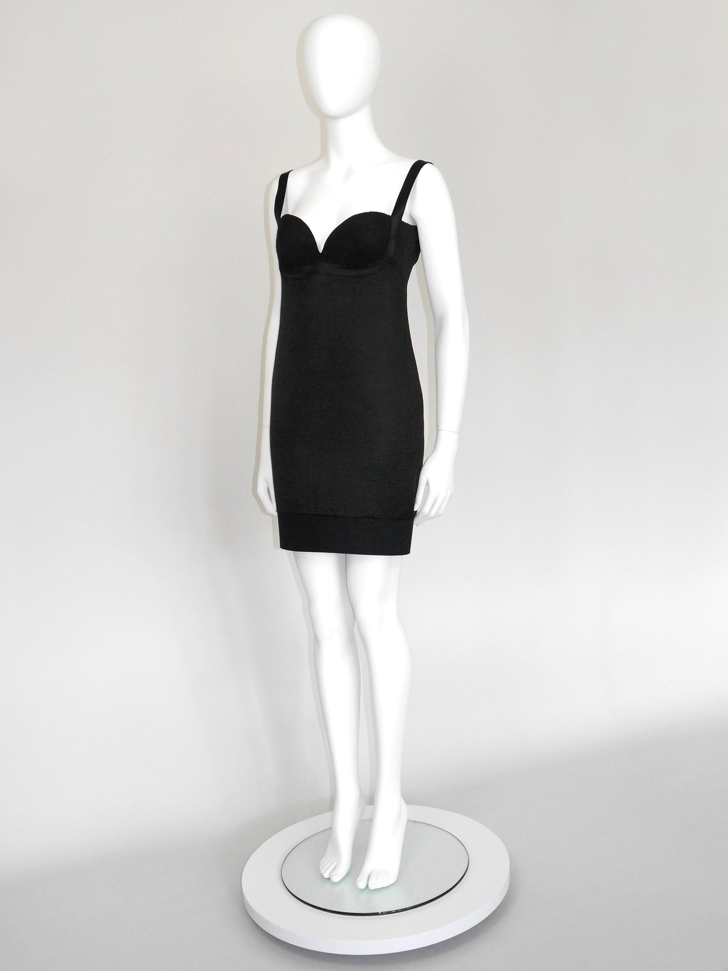 GIANNI VERSACE 1992 Vintage Black Silk Backless Lace-Up Corset Mini Dress Size XS