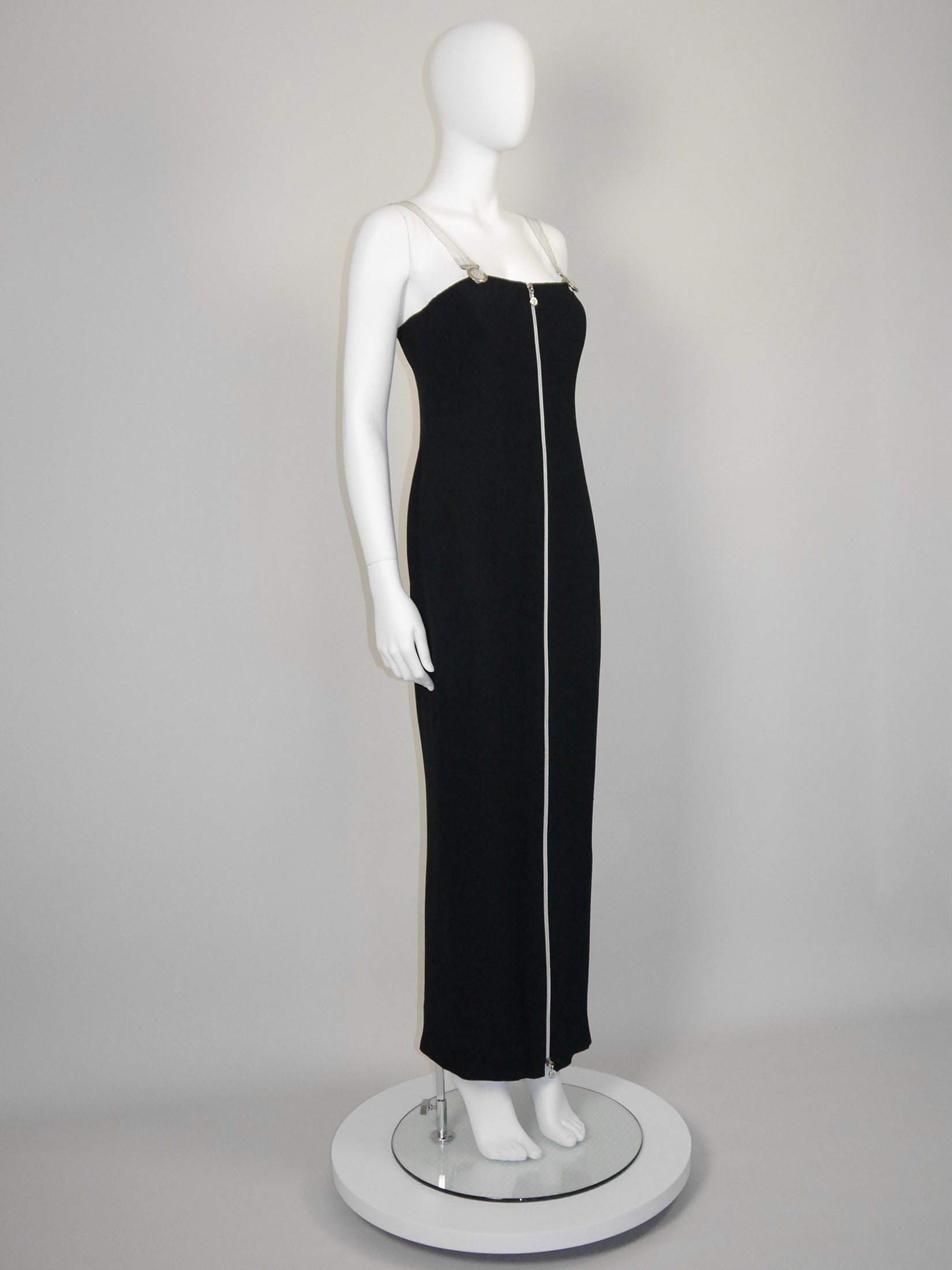 GIANNI VERSACE Fall 1995 Vintage Zippered Maxi Evening Gown w