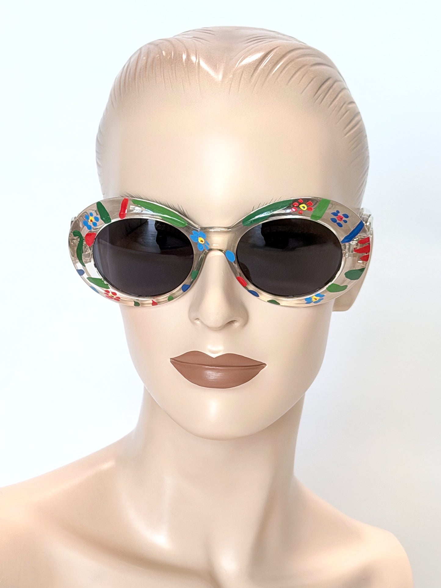 GIANNI VERSACE Spring 1996 Mod. 418 Col. C1D Vintage Medusa Sunglasses w/ Hand-Painted Frame