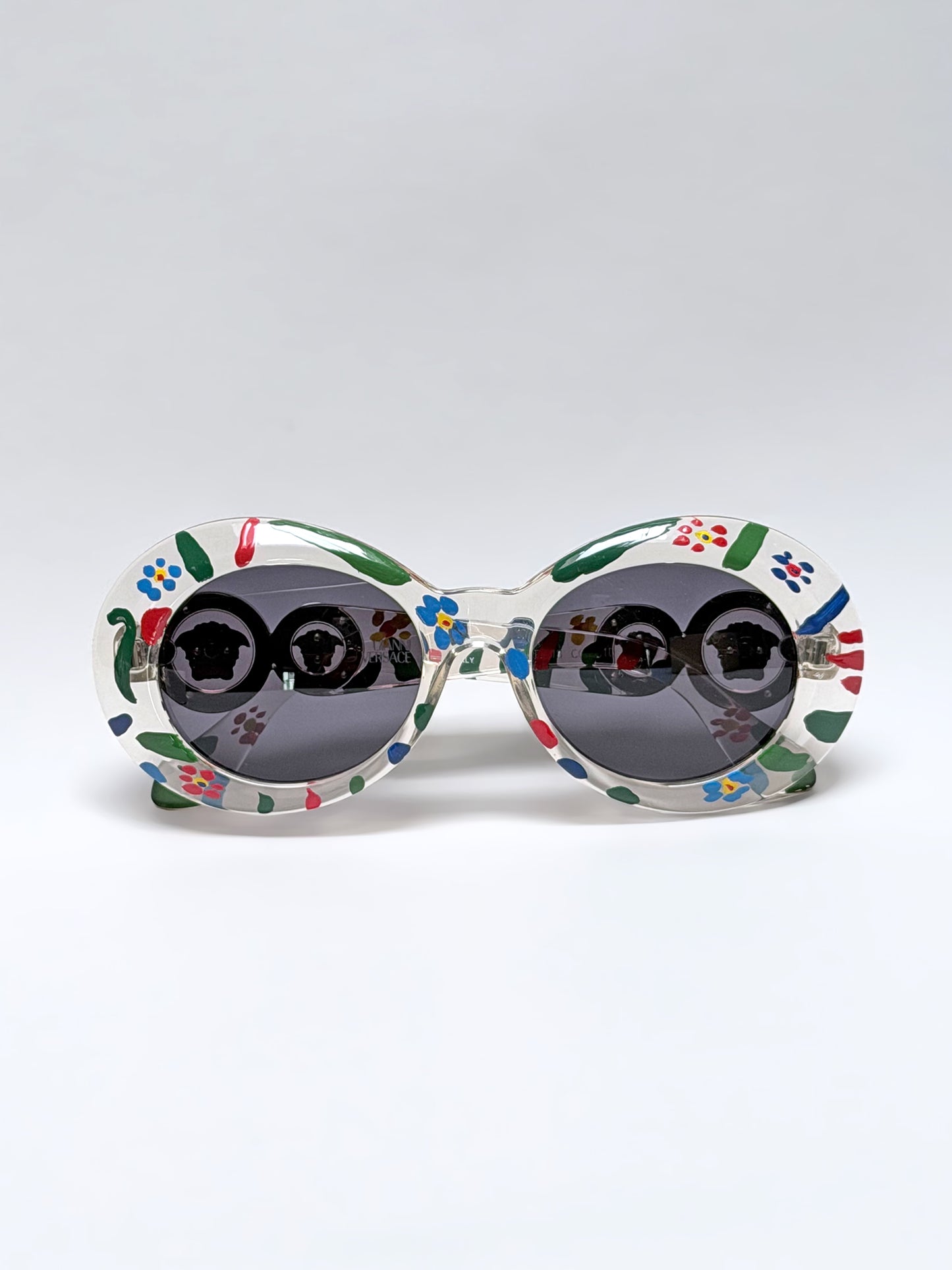 GIANNI VERSACE Spring 1996 Mod. 418 Col. C1D Vintage Medusa Sunglasses w/ Hand-Painted Frame