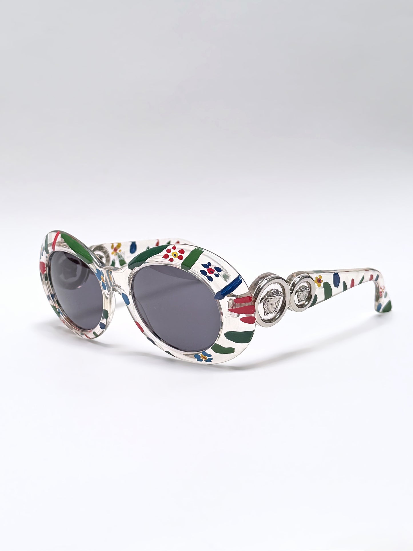 GIANNI VERSACE Spring 1996 Mod. 418 Col. C1D Vintage Medusa Sunglasses w/ Hand-Painted Frame