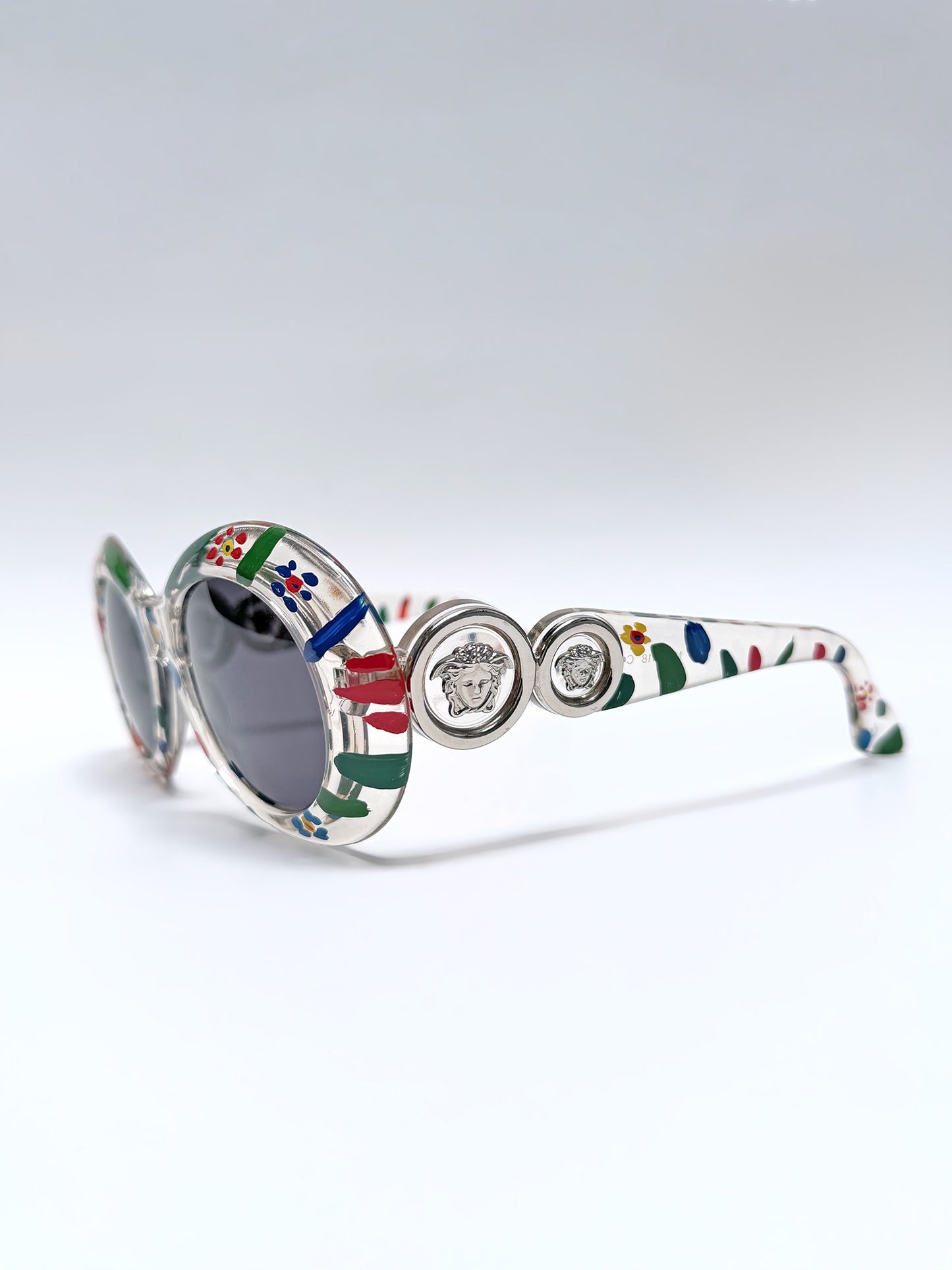 GIANNI VERSACE Spring 1996 Mod. 418 Col. C1D Vintage Medusa Sunglasses w/ Hand-Painted Frame