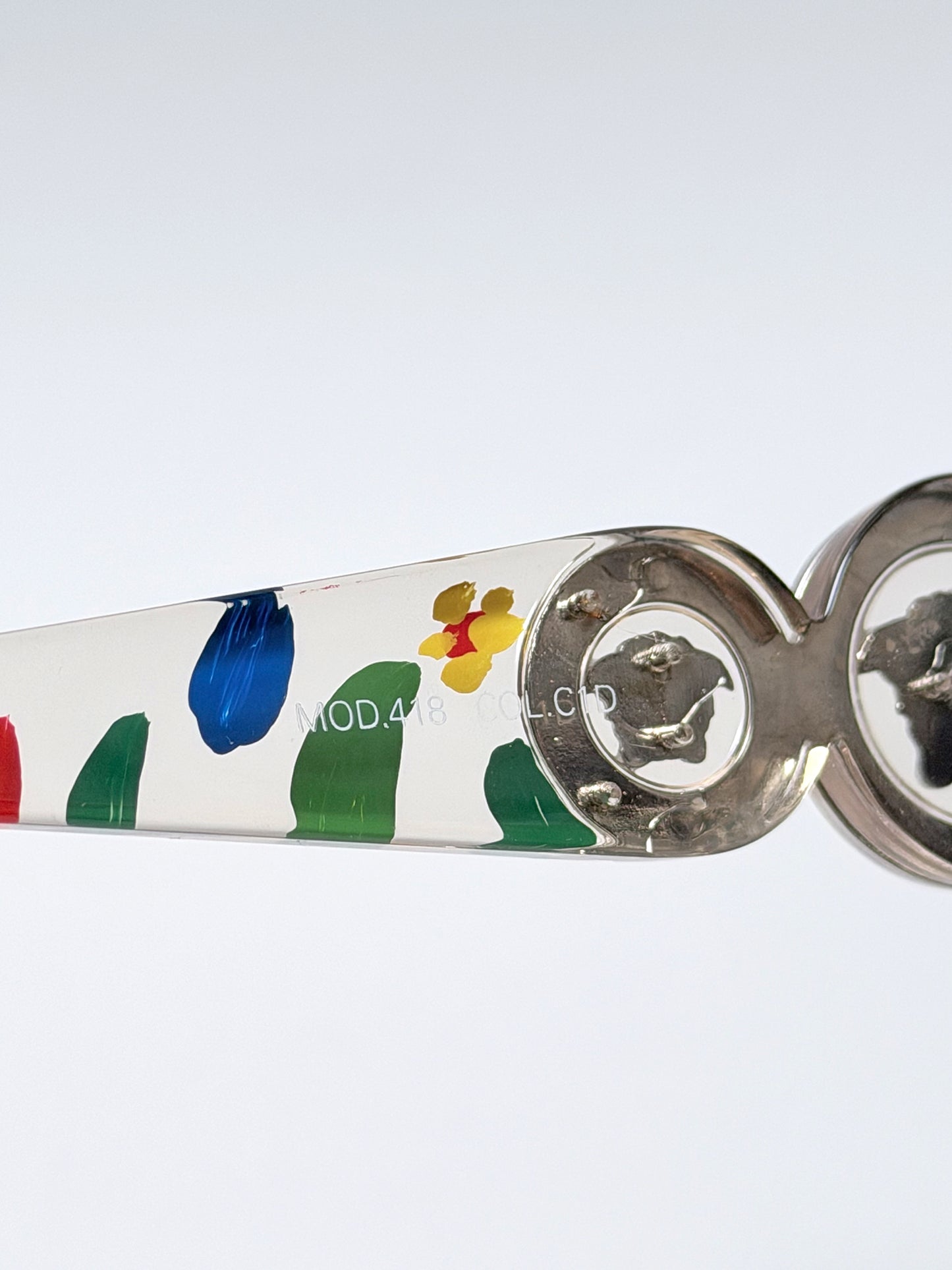 GIANNI VERSACE Spring 1996 Mod. 418 Col. C1D Vintage Medusa Sunglasses w/ Hand-Painted Frame