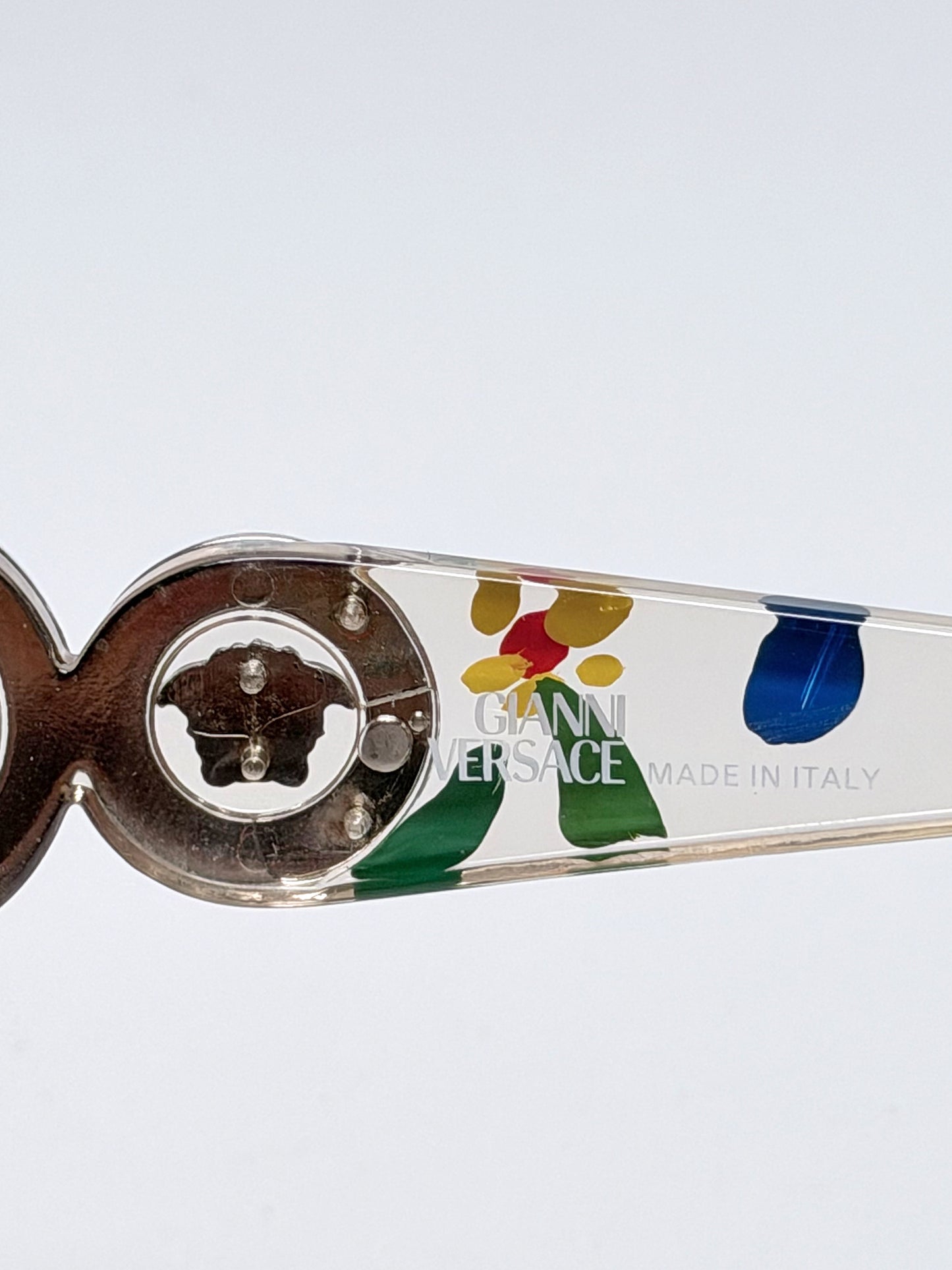 GIANNI VERSACE Spring 1996 Mod. 418 Col. C1D Vintage Medusa Sunglasses w/ Hand-Painted Frame