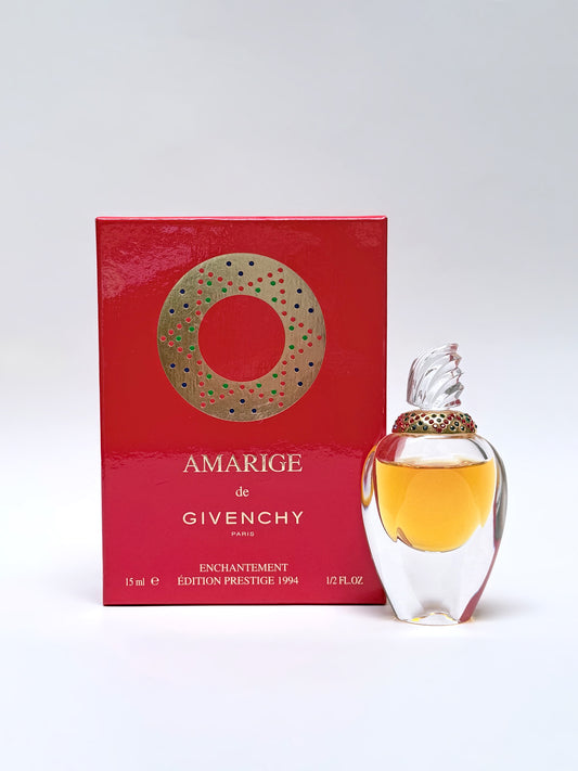 GIVENCHY Amarige (1991) 15 ml Parfum Splash w/ Box Vintage Perfume Édition Prestige 1994