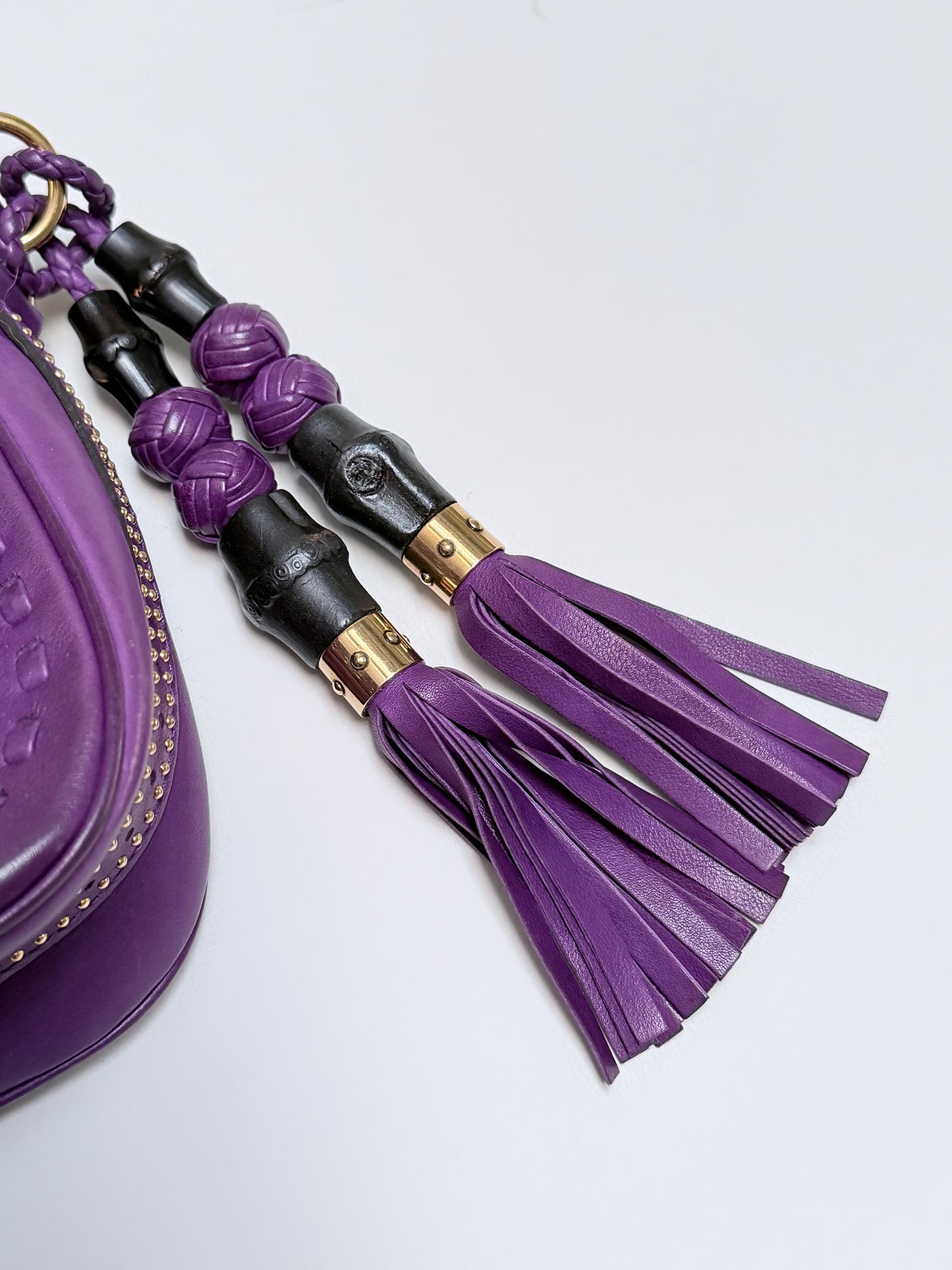 GUCCI 2011 Snaffle Bit Small Leather Shoulder Bag Purple Crossbody Bag