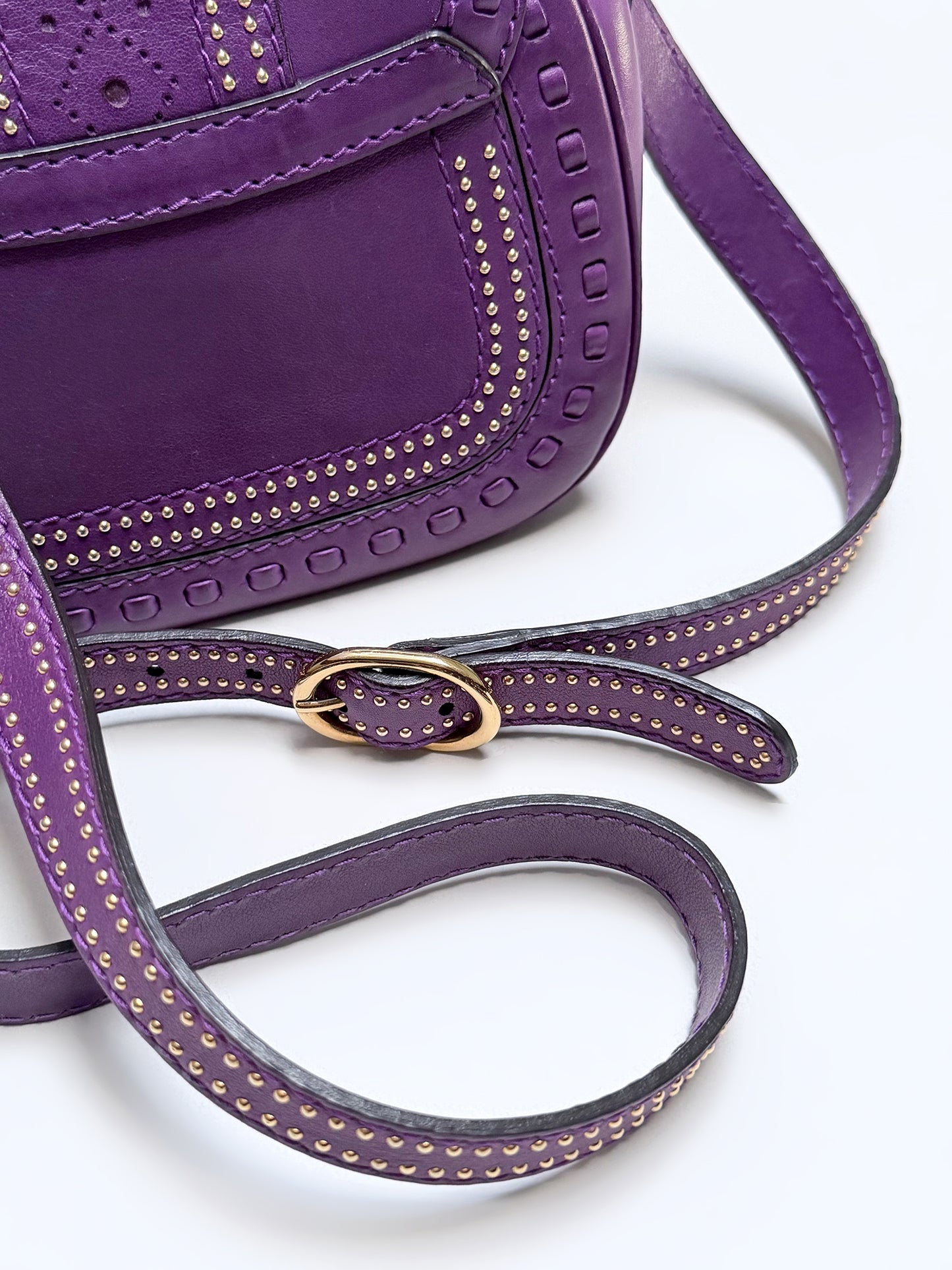 GUCCI 2011 Snaffle Bit Small Leather Shoulder Bag Purple Crossbody Bag