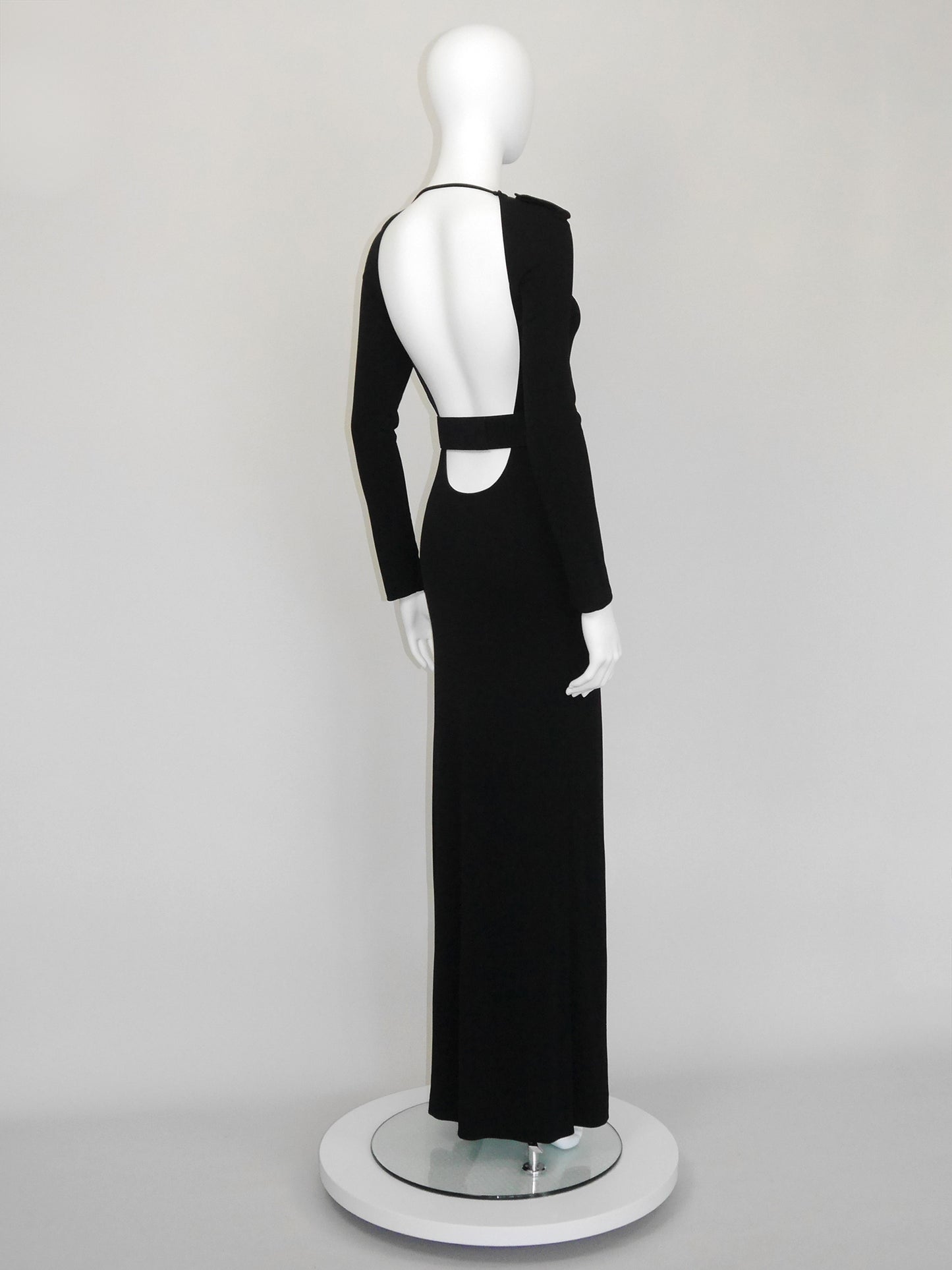 GUCCI by Tom Ford Fall 1996 Vintage Backless Maxi Dress w/ Logo Belt Size XXS-XS