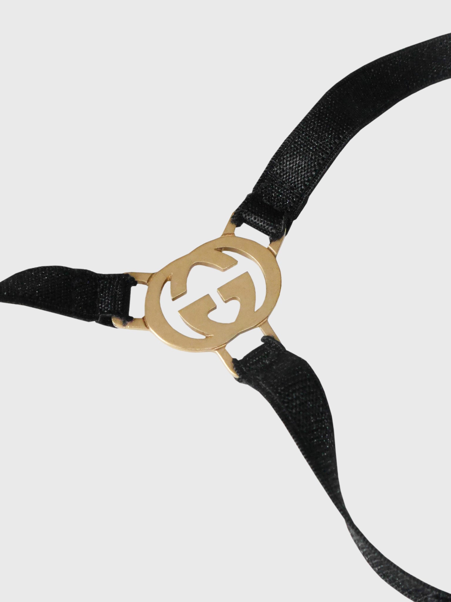 GUCCI by TOM FORD Vintage Black Mesh Underwear Lingerie Set Logo G-String Thong & Bra