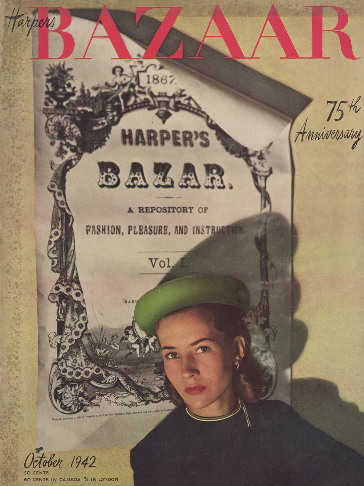 HARPER'S BAZAAR OCTOBER 1942 - 75th Anniversary Issue