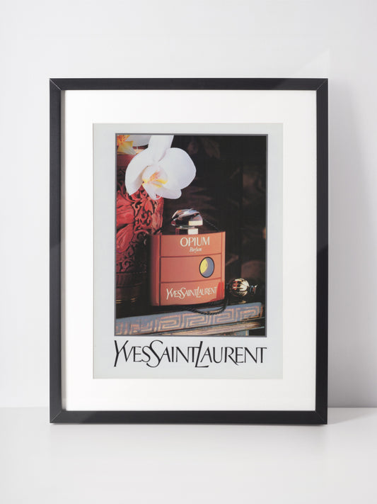 YVES SAINT LAURENT 1991 Opium Perfume Vintage Advertisement Fragrance