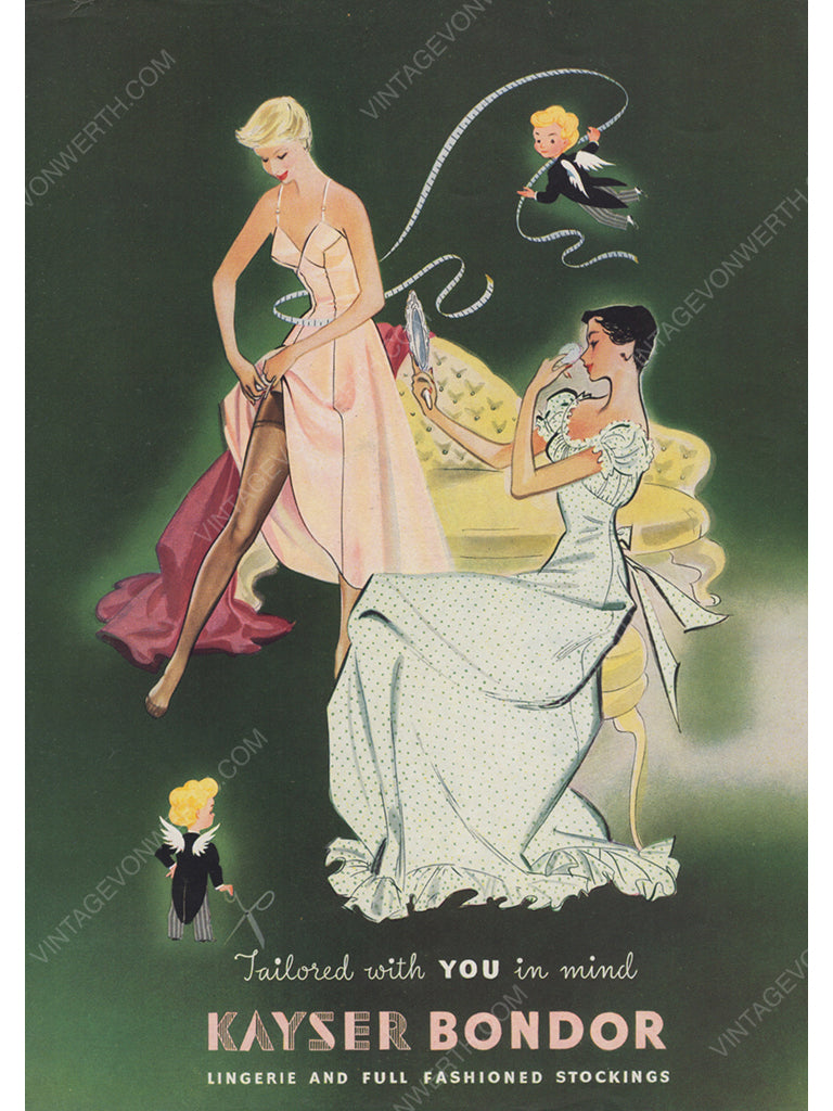 KAYSER BONDOR 1950 Lingerie Stockings Vintage Print Advertisement